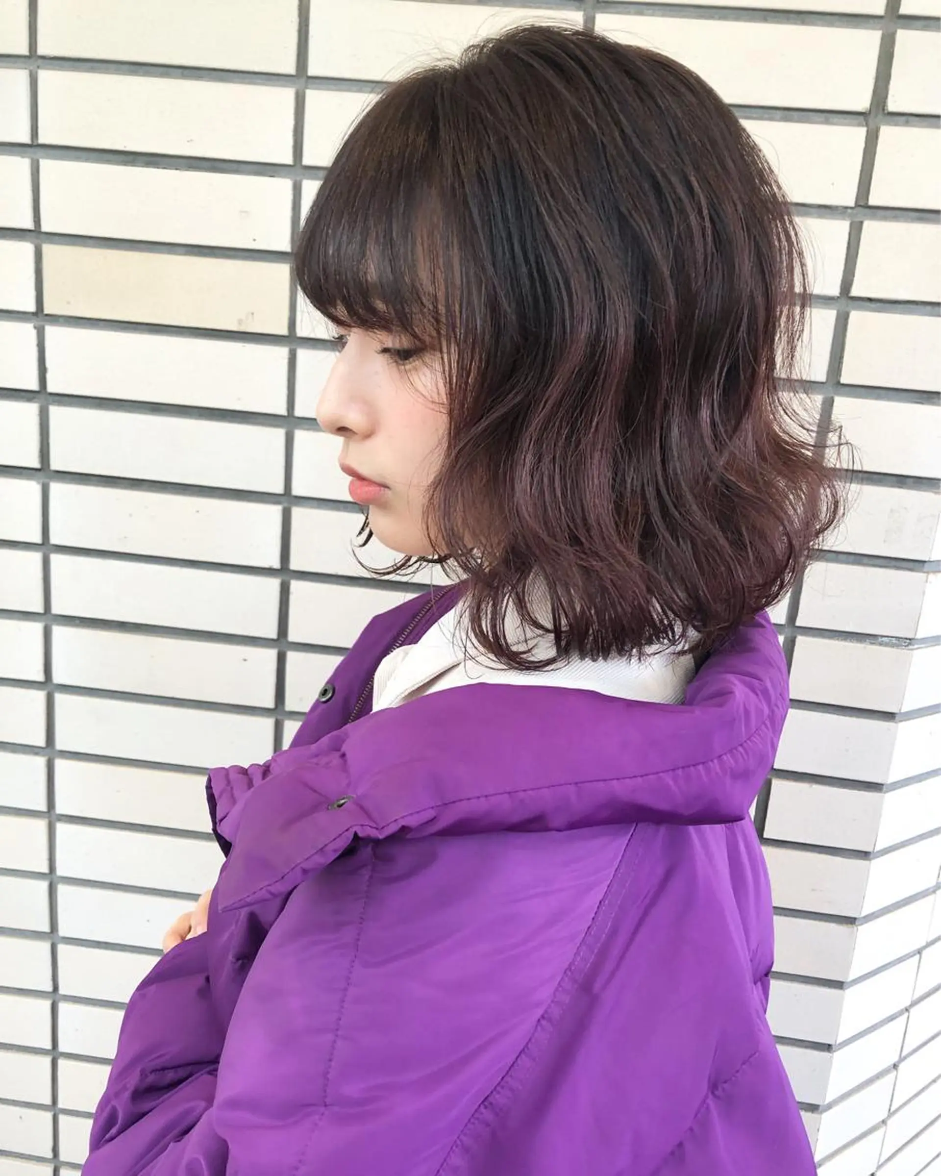 ミディアム カラー ブリーチ ブラウンカラー ピンクカラー ピンクブラウン カット 2nd所属・🤍2nd🤍田所 美希のヘアスタイル