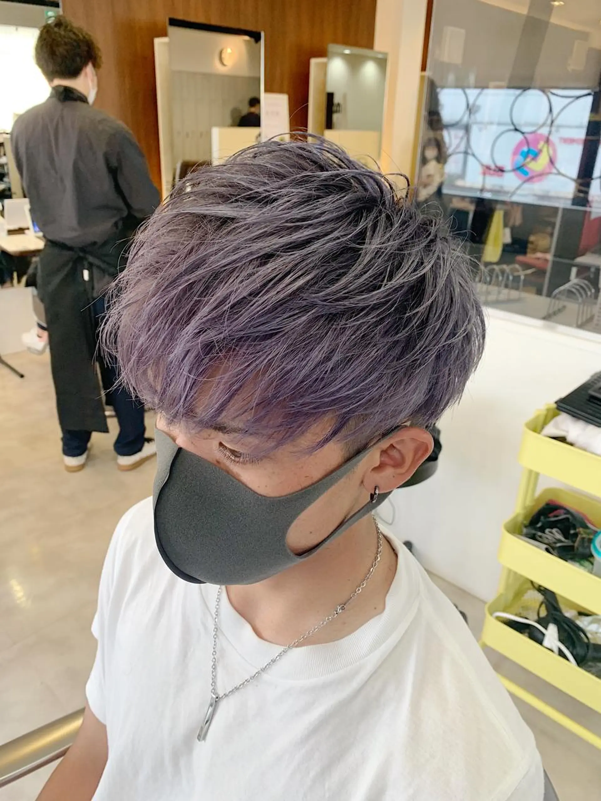 ショート メンズ カット ヘアカラー ヘアセット メンズパーマ/難波/ 心斎橋　室園亮佑のヘアスタイル