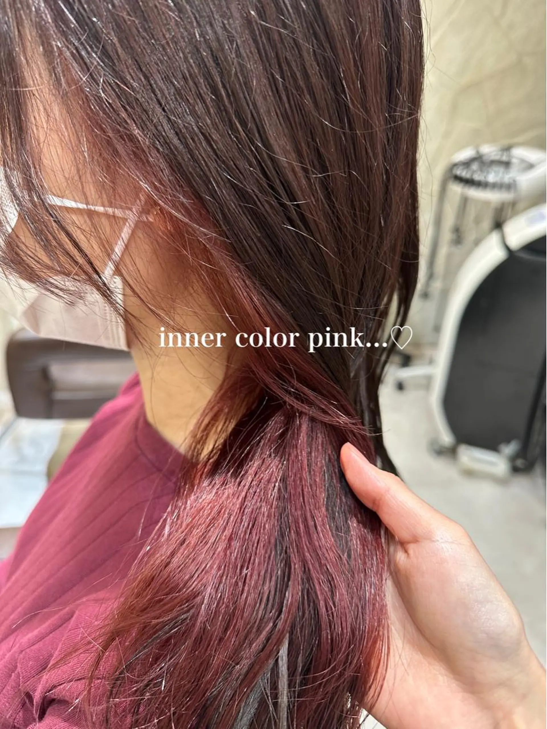 セミロング カラー ブリーチ イルミナカラー ピンクカラー カット ヘアカラー トリートメント 髪質改善/美髪/渡辺 りんのヘアスタイル