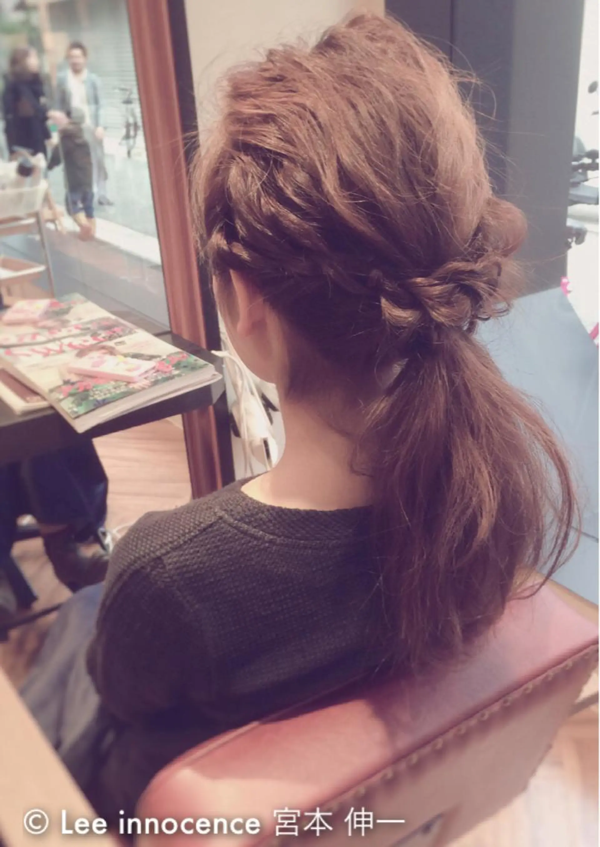ミディアム セミロング ロング カラー ヘアアレンジ ポニーテール カラー&矯正スペシャ リスト宮本　伸一のヘアスタイル