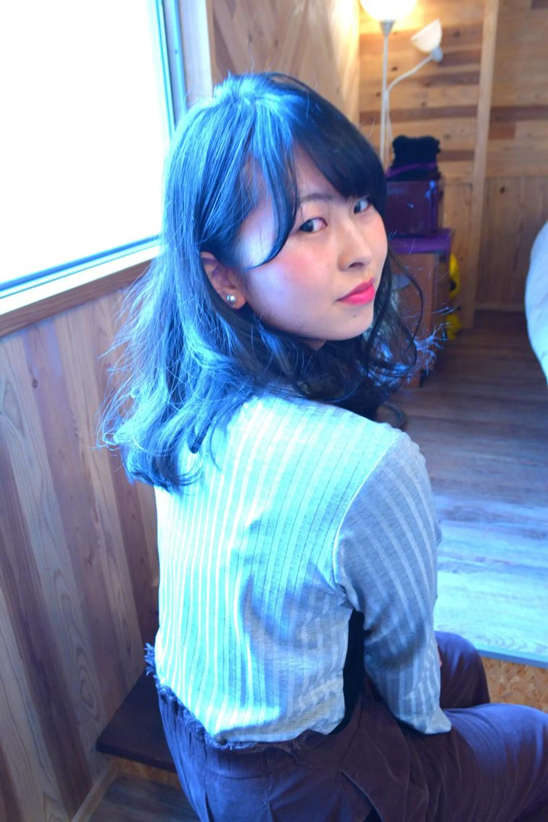 セミロング カラー パーマ ヘアアレンジ セミロングパーマ ブルーカラー ストレートパーマ カット パーマ ヘッドスパ belle chambreイブカのその他イメージ