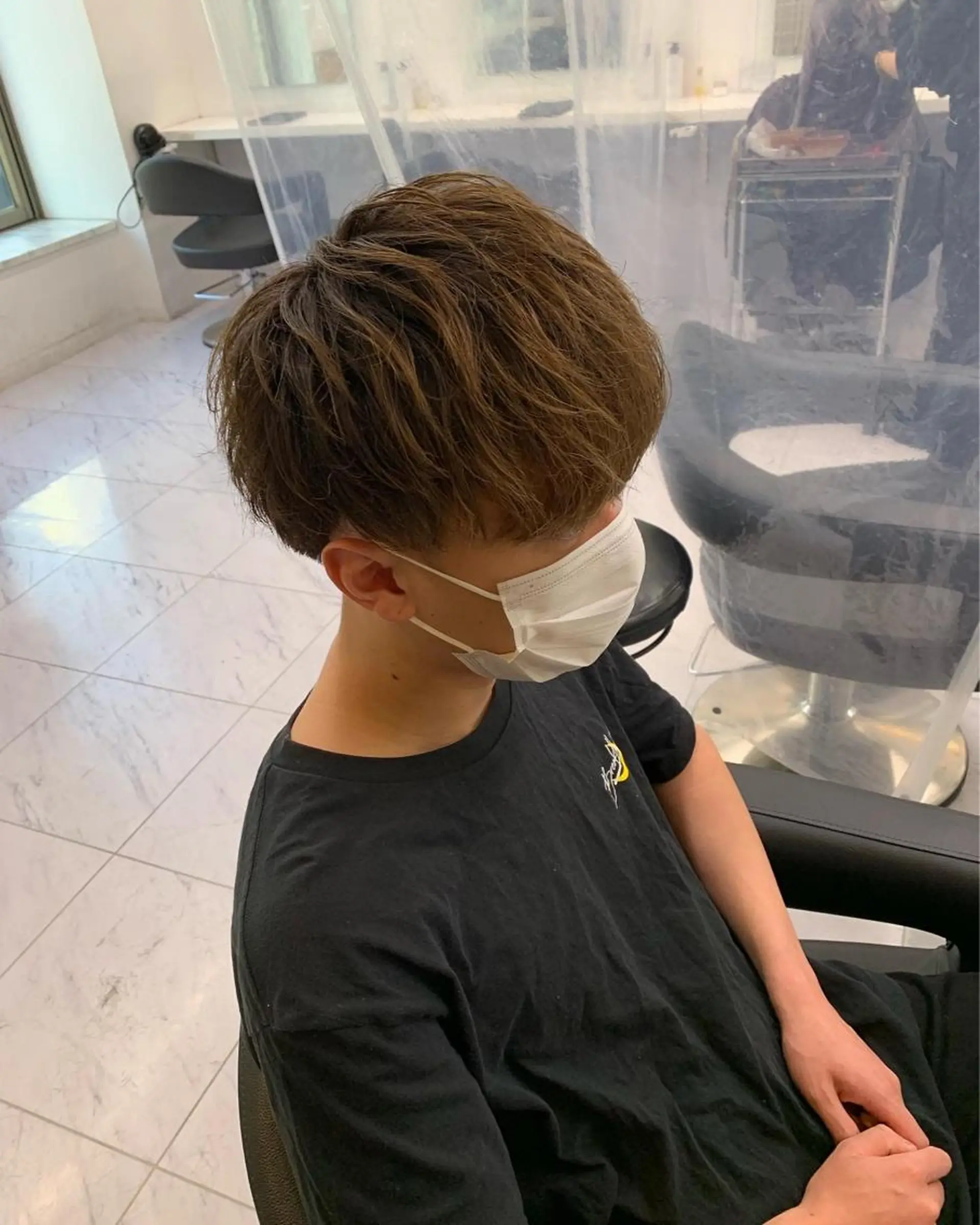 ショート カラー パーマ メンズ アイブロウ カット パーマ トリートメント ヘッドスパ ヘアセット ✨メンズウルフ特化 美容師タイガ✨のヘアスタイル