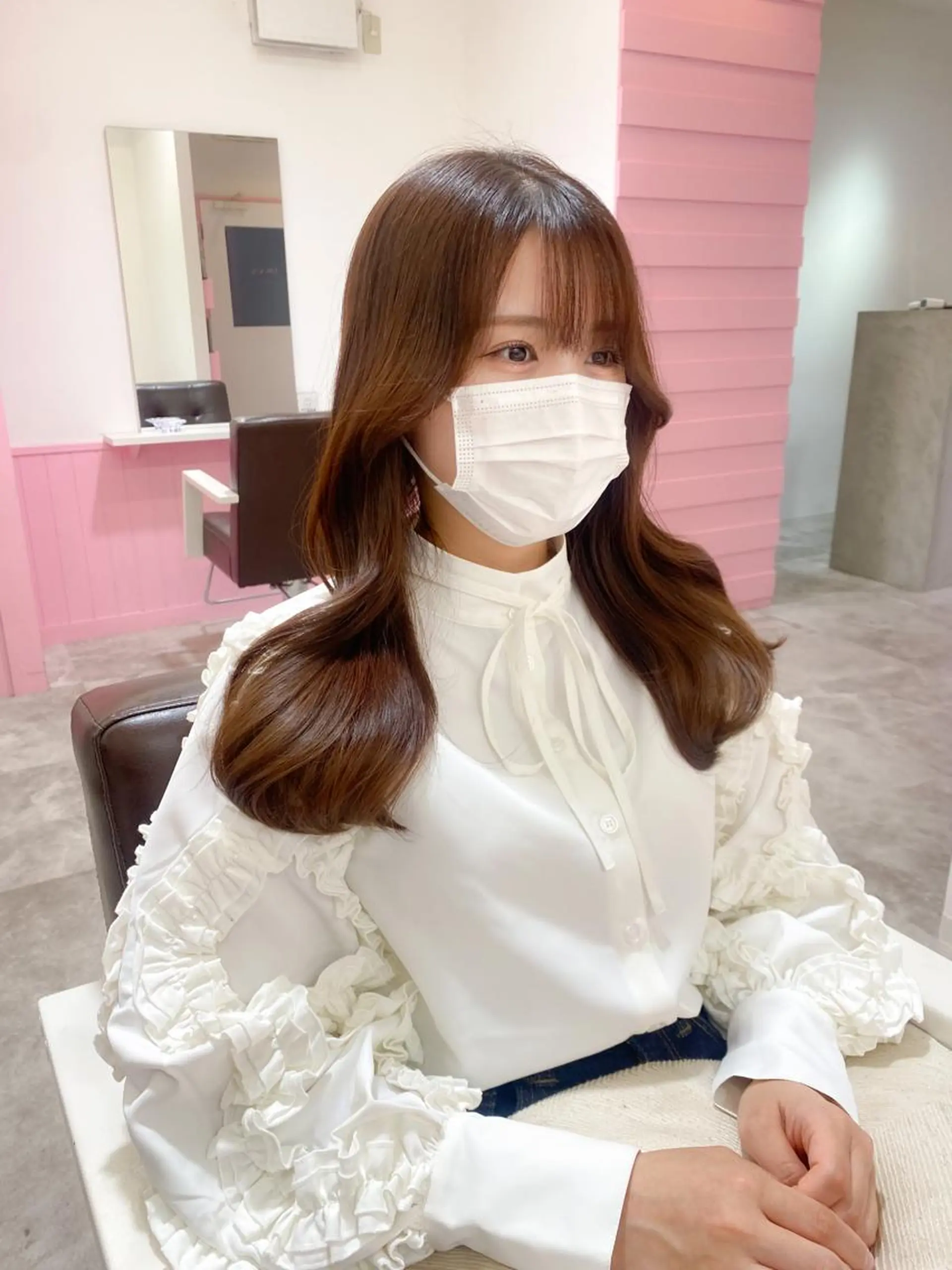 ロング カット ヘアカラー トリートメント 髪質改善韓国レイヤー SHIORI🦋のヘアスタイル