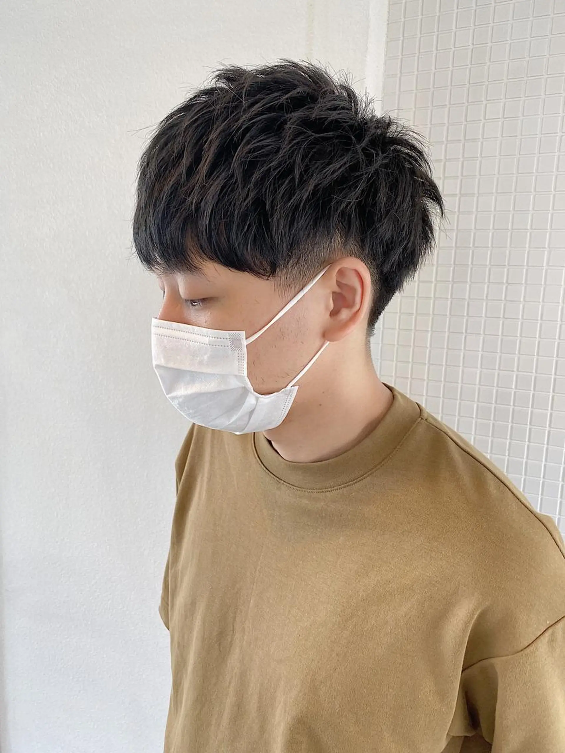 ショート カラー パーマ ヘアアレンジ メンズ マッシュ 坂尻 嘉珠也のヘアスタイル