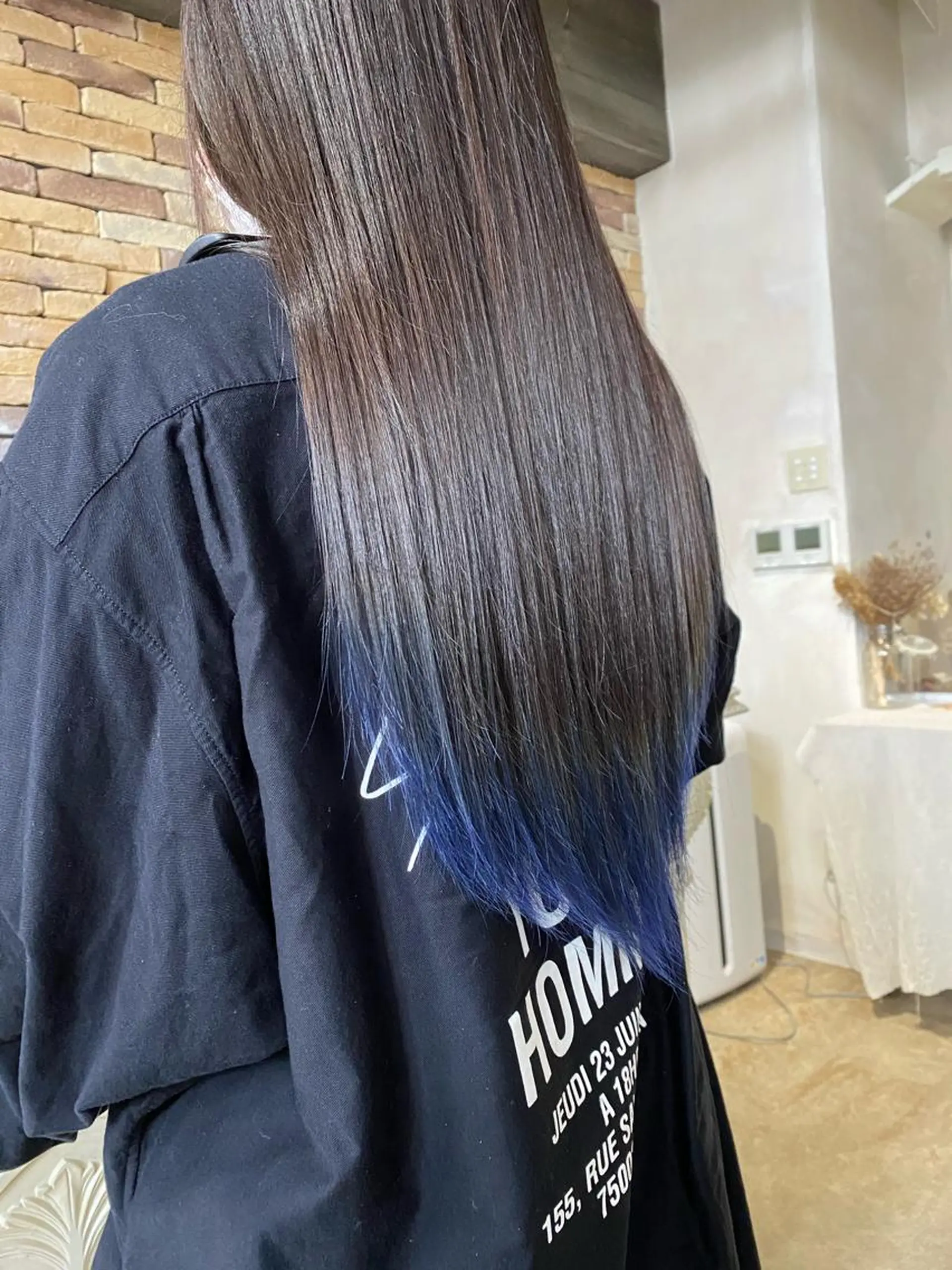 ロング カラー ブリーチ ブルーカラー グラデーションカラー ヘアカラー ALLY（アリー）所属・ミニモお気に入り数 No.1宍戸雄弥のヘアスタイル