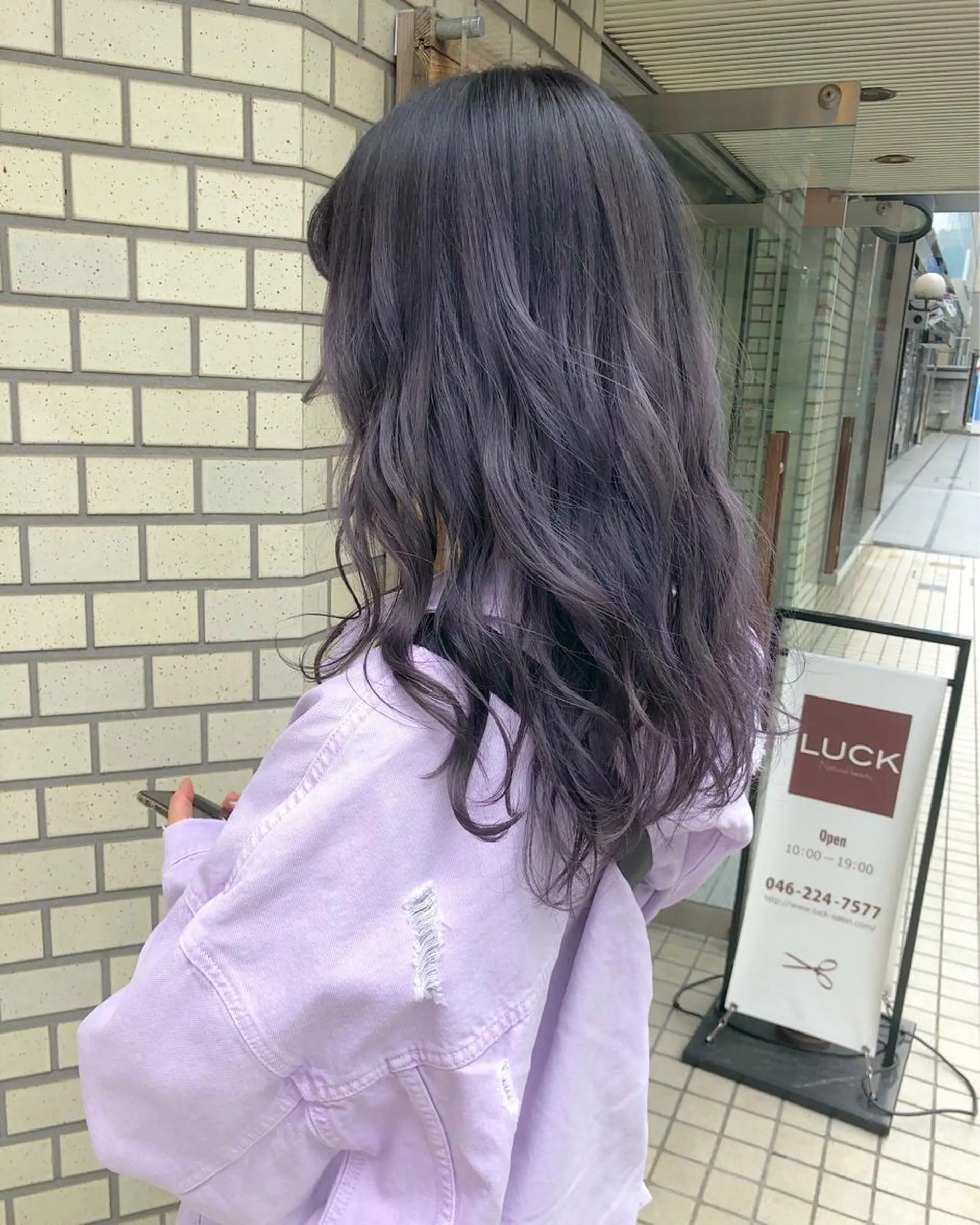 セミロング カラー パーマ ヘアアレンジ ラベンダーカラー ヘアカラー LUCK本厚木 浦住 貴大のヘアスタイル