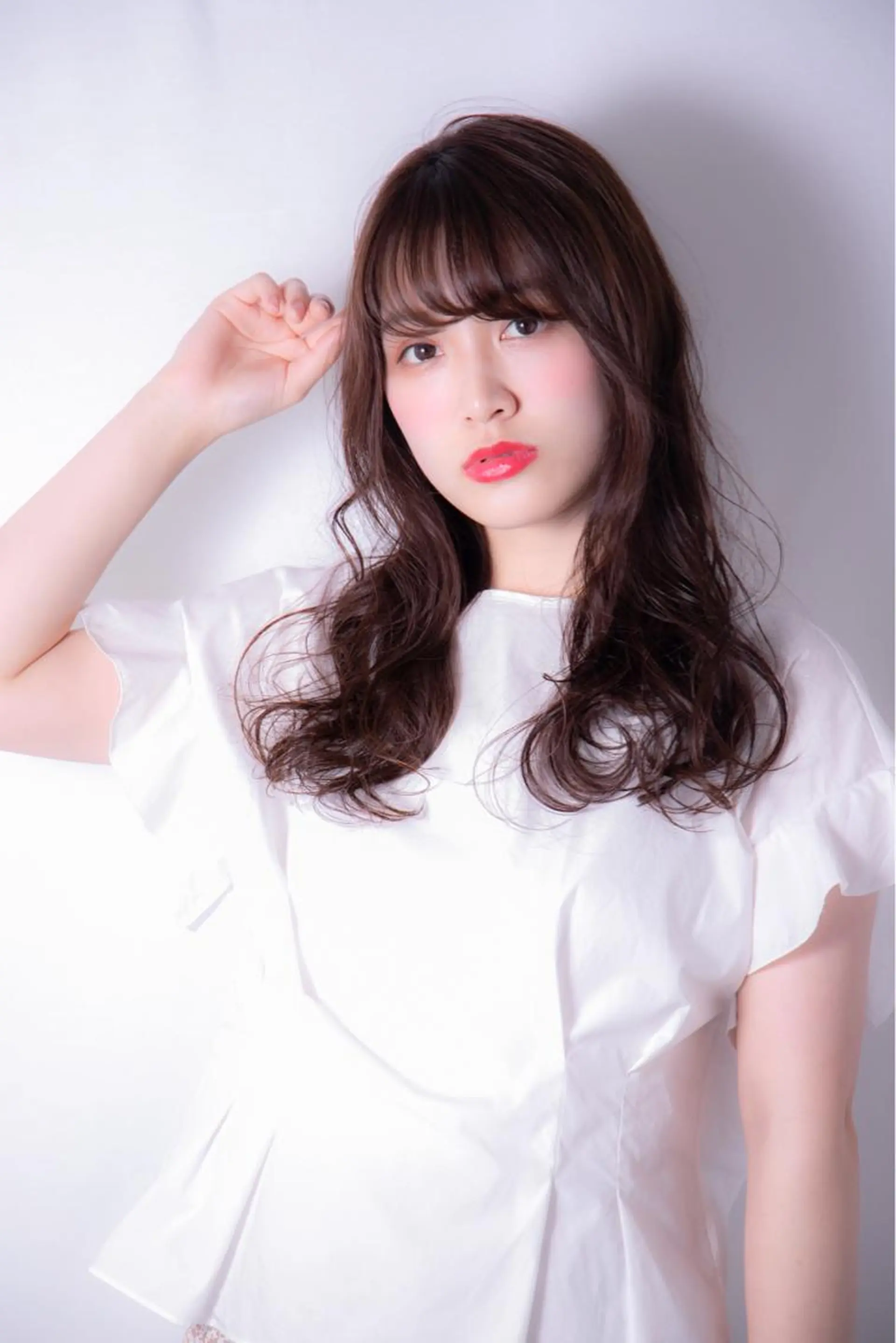 セミロング カラー パーマ ヘアアレンジ ネイル マツエク・マツパ 🩵美艶髪×透明感 カラー×質感再生💚のヘアスタイル