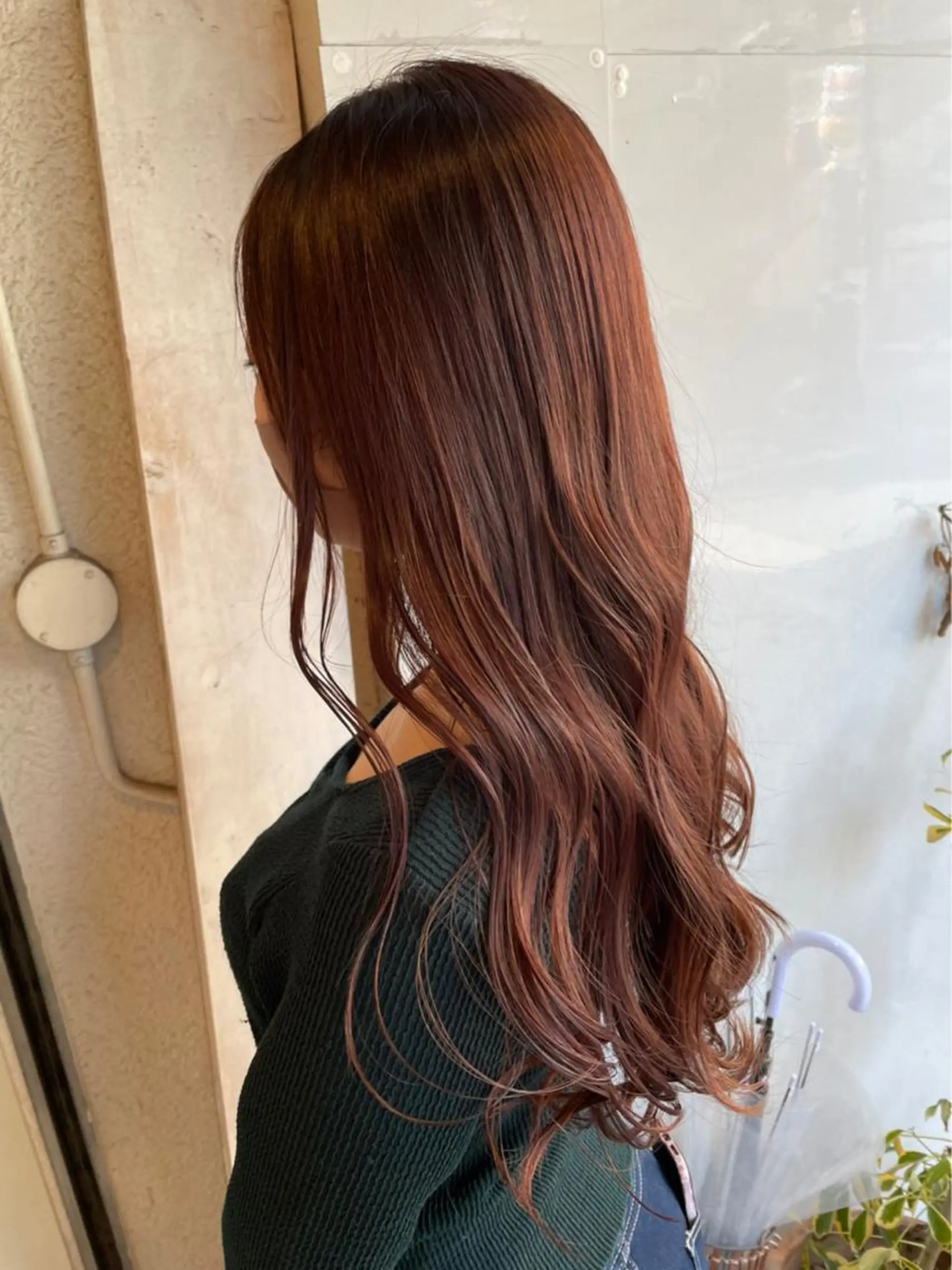 ロング オレンジブラウン ふるはし みなのヘアスタイル