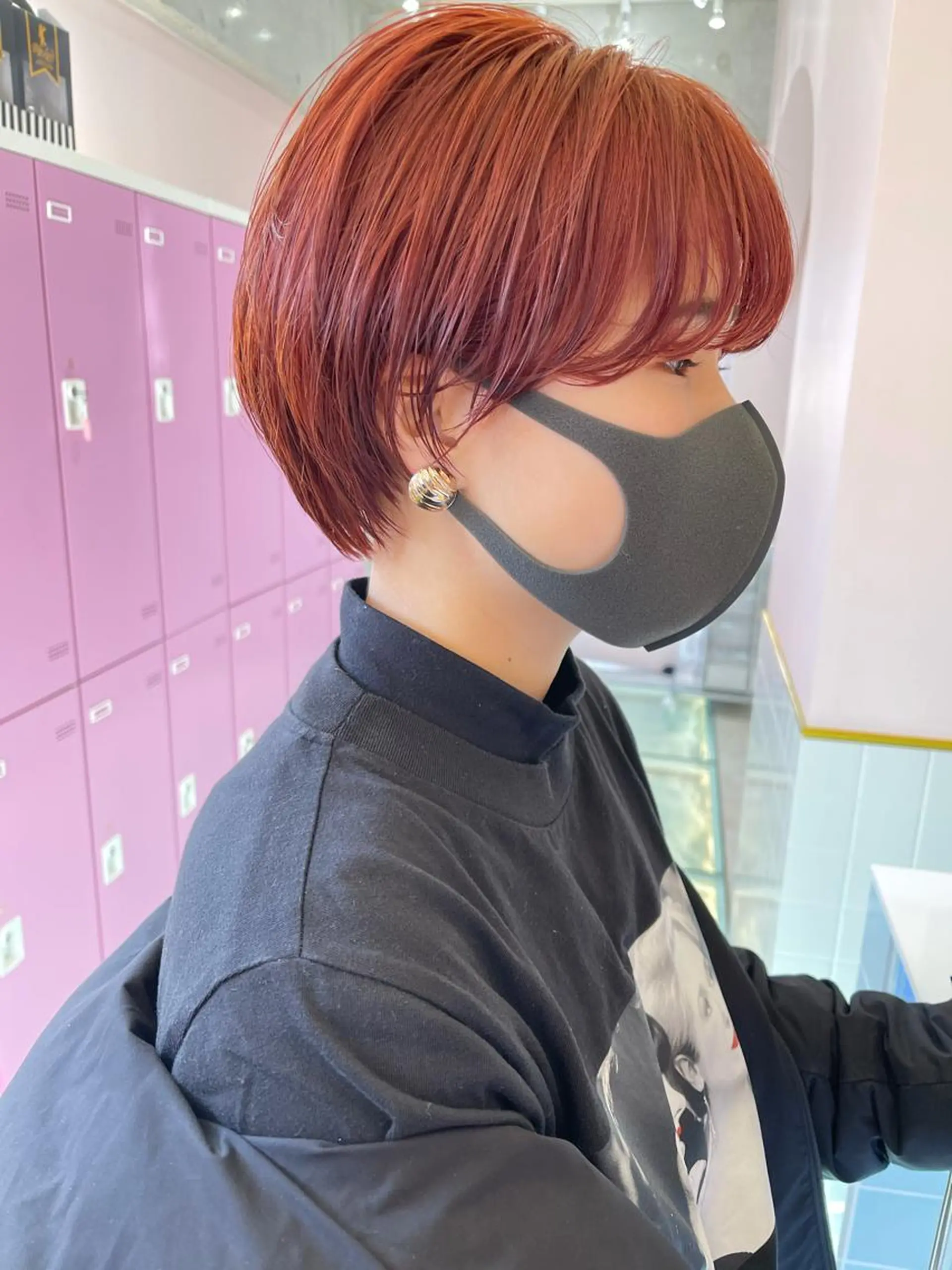 ショート カラー オレンジ ピンクカラー ショートヘア カット ヘアカラー トリートメント 🌈game🌈 下北沢店のヘアスタイル