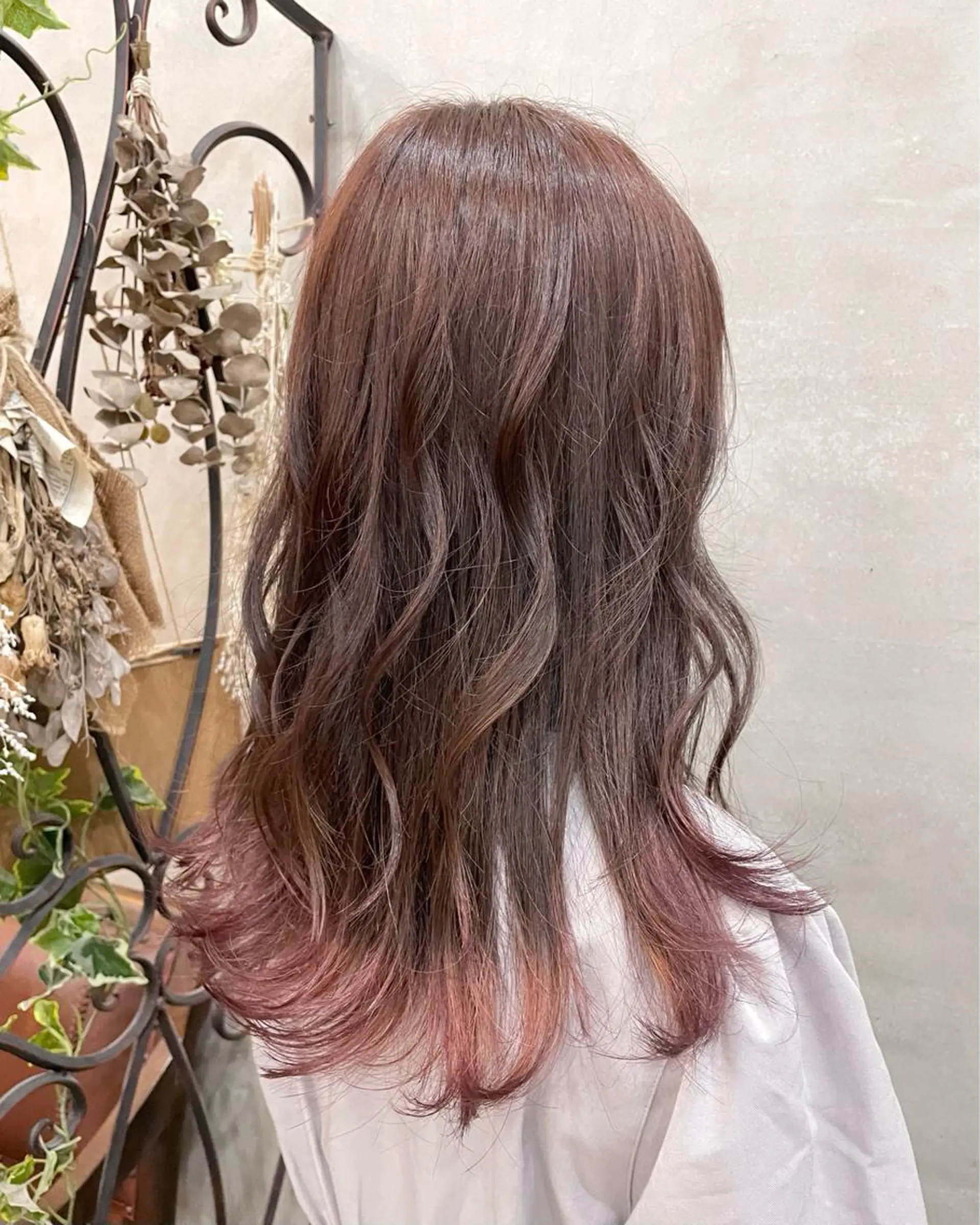 セミロング カラー ヘアアレンジ ピンクカラー ヘアカラー トリートメント 【ピンク/韓国ヘア/ ヘアセット】亜海のヘアスタイル