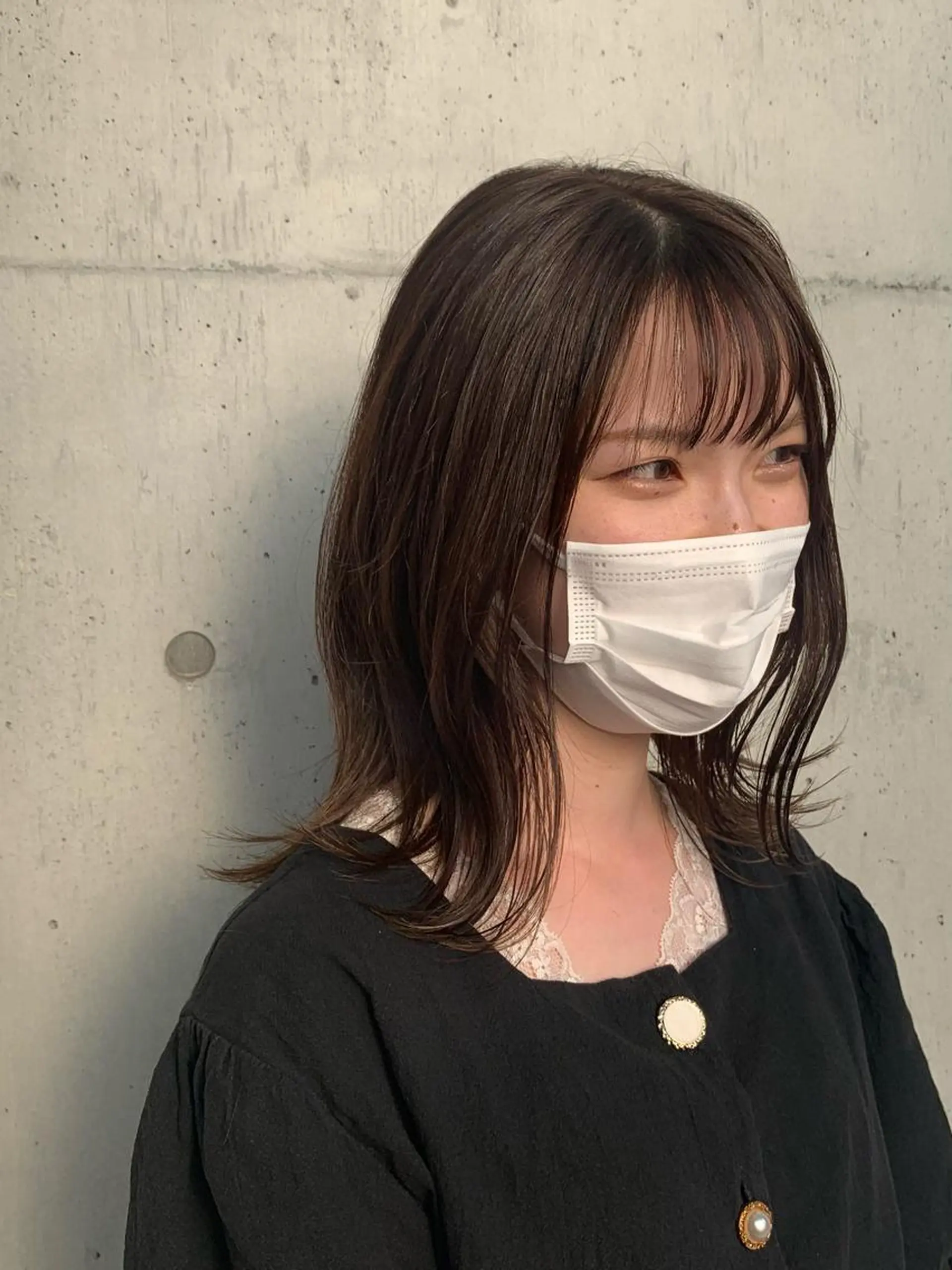 ミディアム カラー くびれヘア カネコ ユカリのヘアスタイル