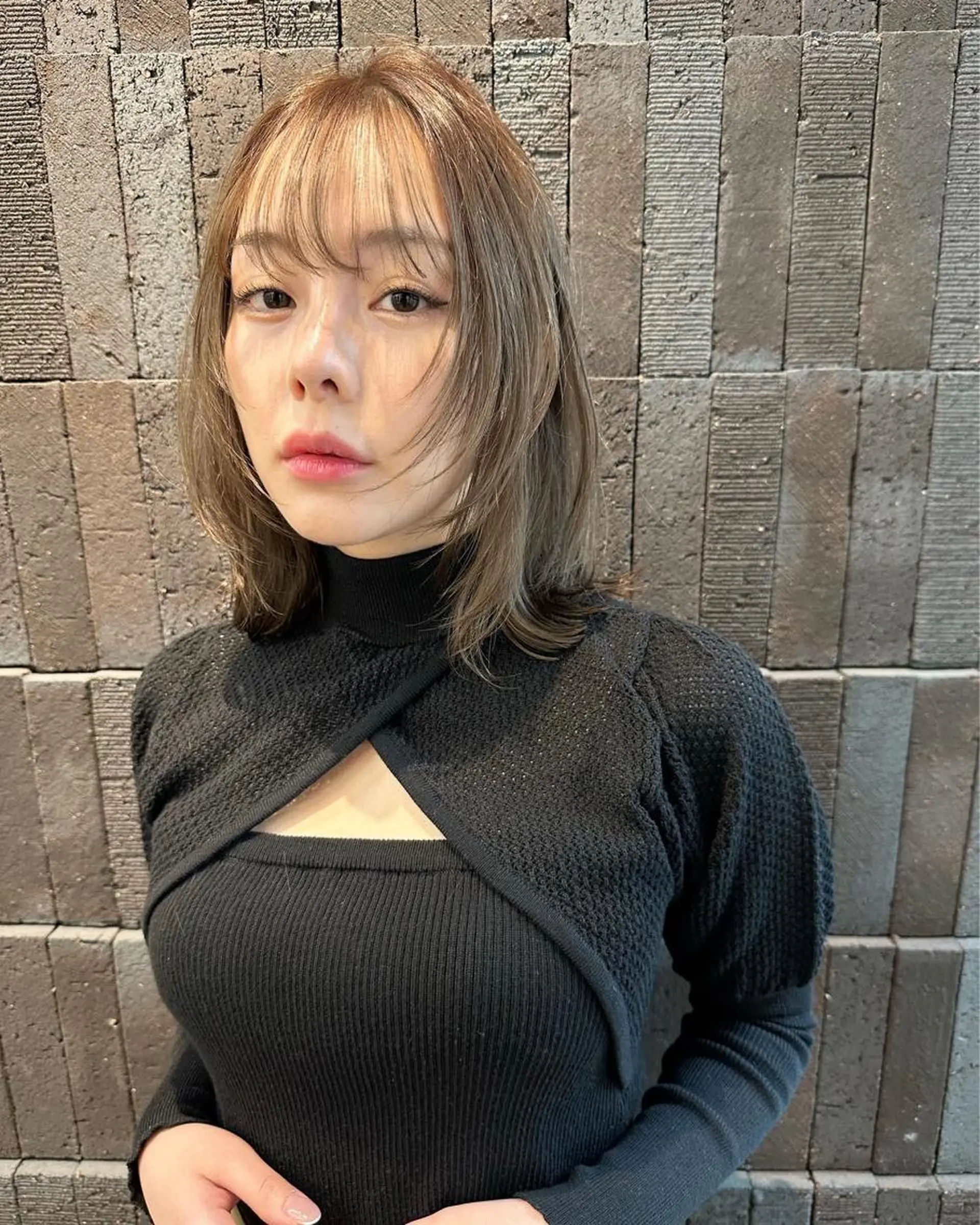 ミディアム カラー ボブ レイヤーカット カット ヘアカラー トリートメント LATTE  渋谷所属・♡レイヤーカット れお♡のヘアスタイル