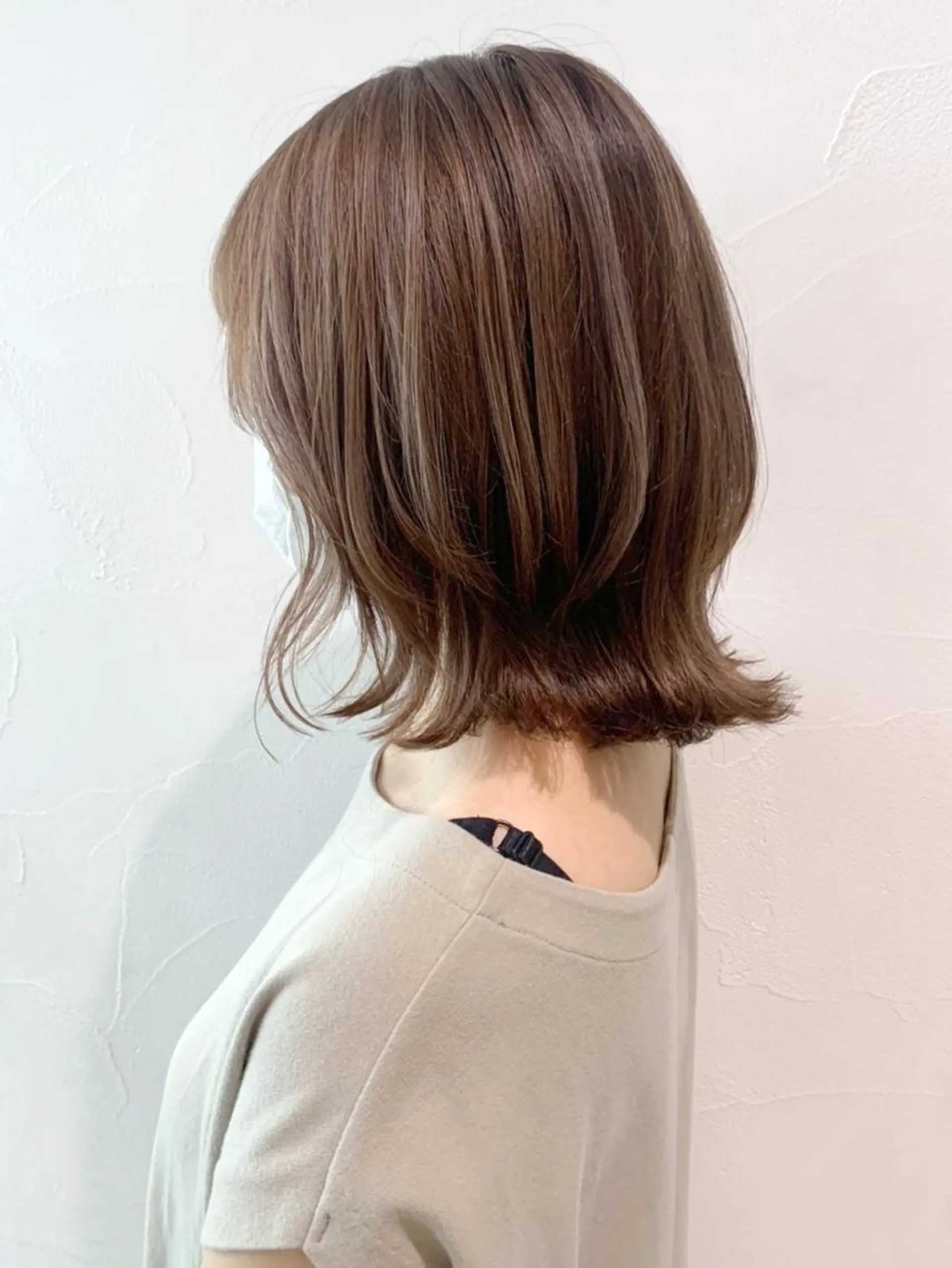 ミディアム カラー パーマ ヘアアレンジ グレージュ ハイライトカラー ハイライト ITbyALBUM 八王子店のヘアスタイル