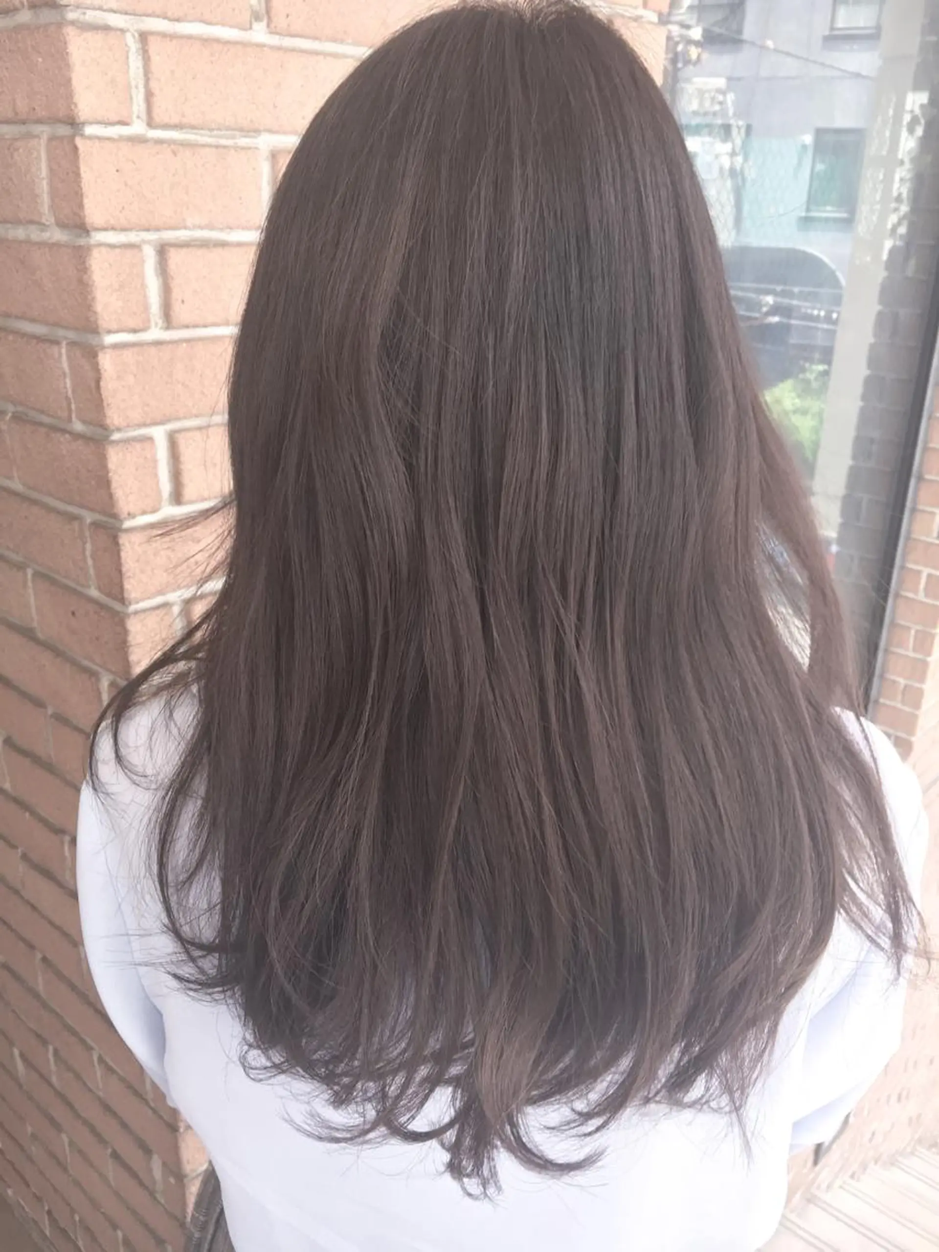 ロング カラー グレージュ ラベンダーカラー ラベンダーグレージュ ラベンダーグレー 北條 優輝のヘアスタイル