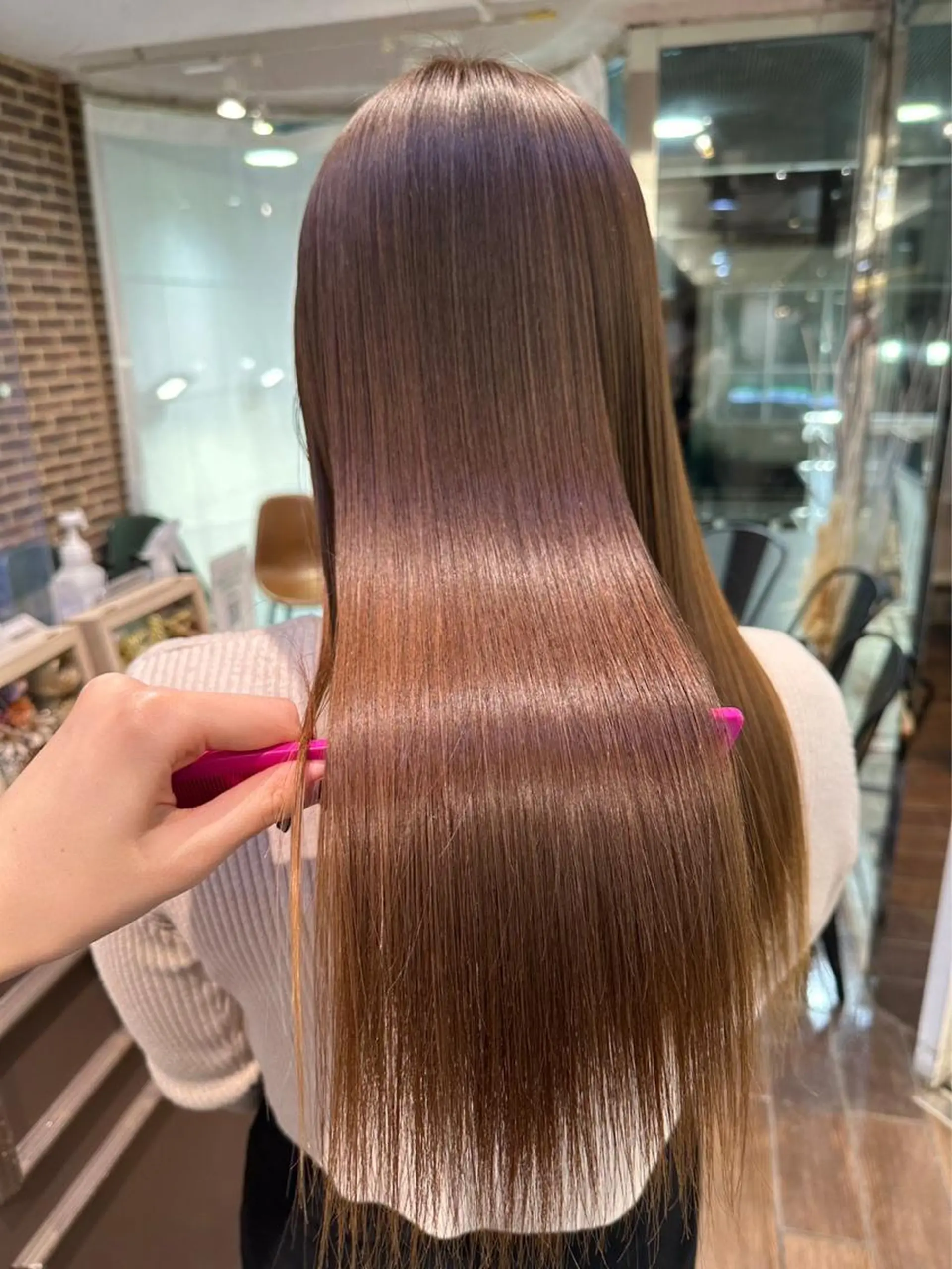 ロング カラー ベージュカラー 黒髪 ブリーチ ブルーカラー ブルーブラック ヘアカラー 酸性ストレート 🤍🎀honokaのヘアスタイル