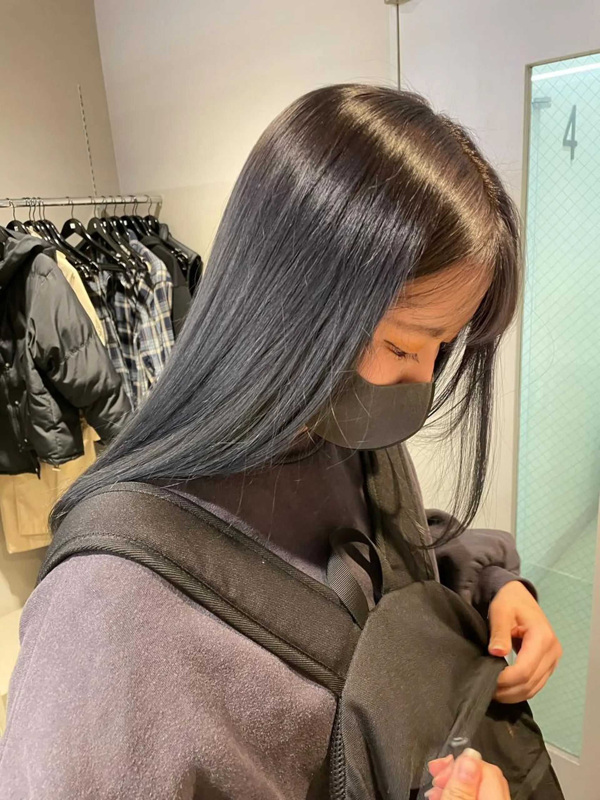 セミロング カラー カット パーマ トリートメント ヘッドスパ ヘアセット 韓国レイヤー ハッシュカットのヘアスタイル