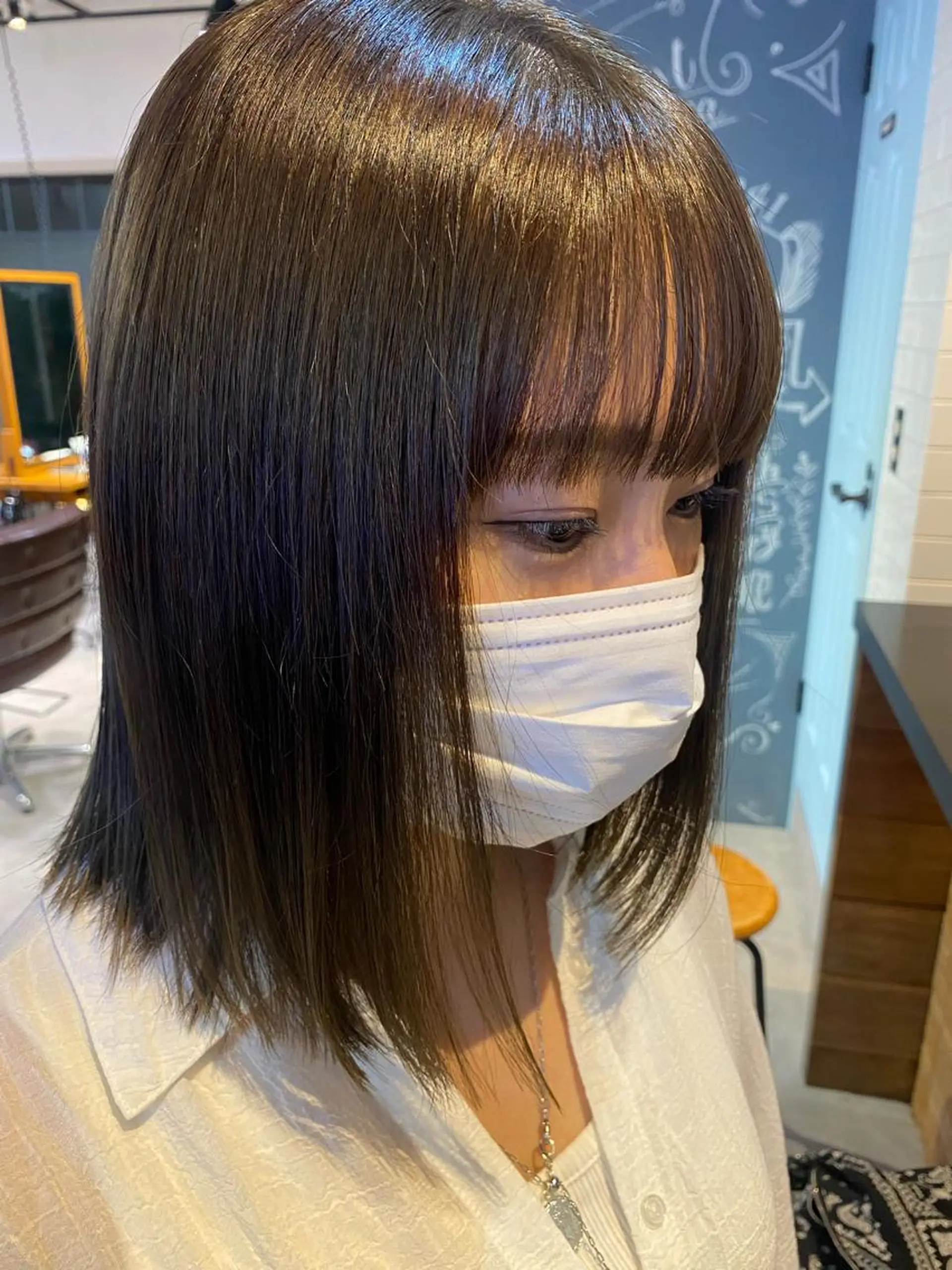 ミディアム カラー ベージュカラー オリーブベージュ カット ヘアカラー トリートメント scene.池袋所属・scene. haraのヘアスタイル