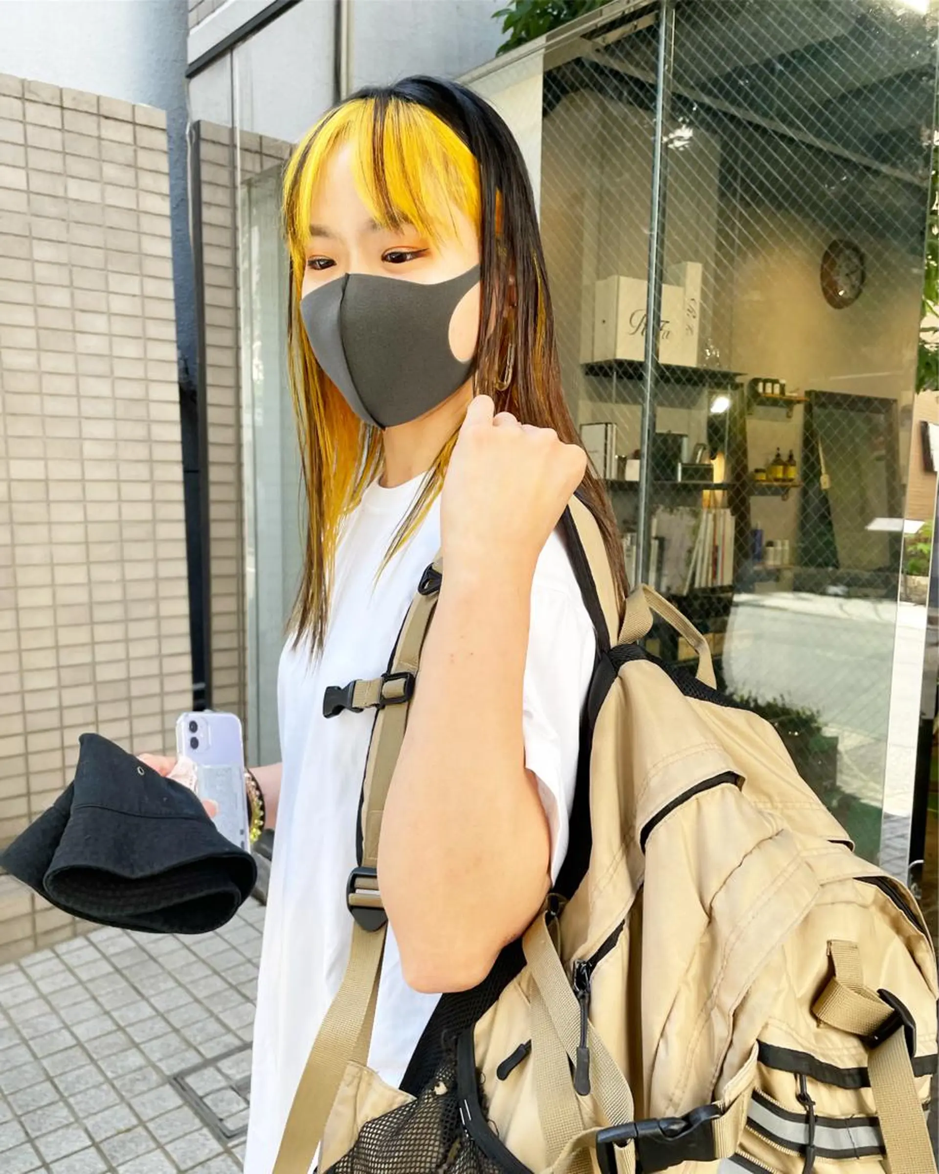 ロング カラー ミストバング  フェイスフレーミング インナーカラー イエローカラー 永田〈店長#レイヤー #ウルフ#ハイトーンのヘアスタイル