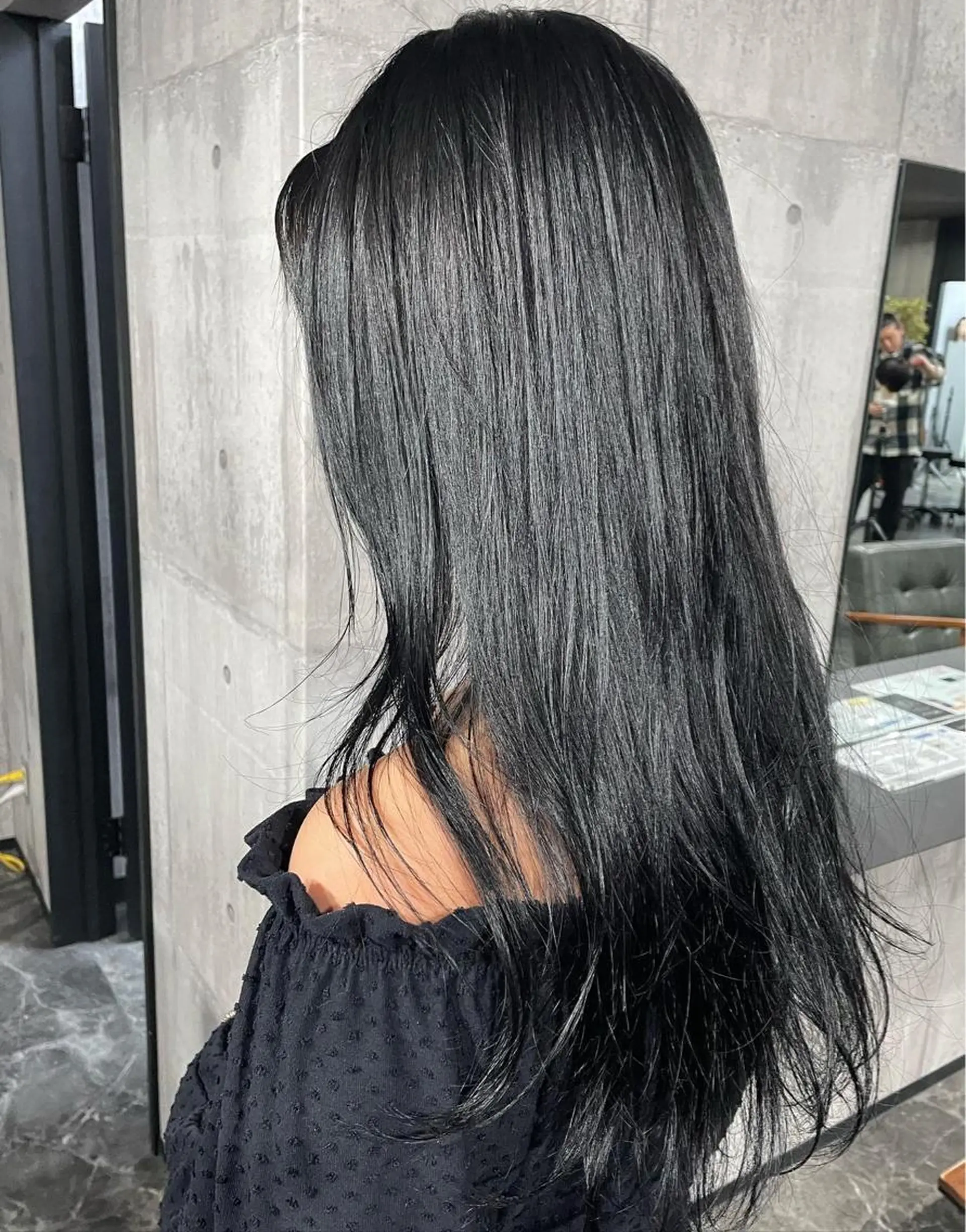 ロング カラー 黒髪 ブルーカラー ブルーブラック 👾TAMURA MAAYA👾のヘアスタイル