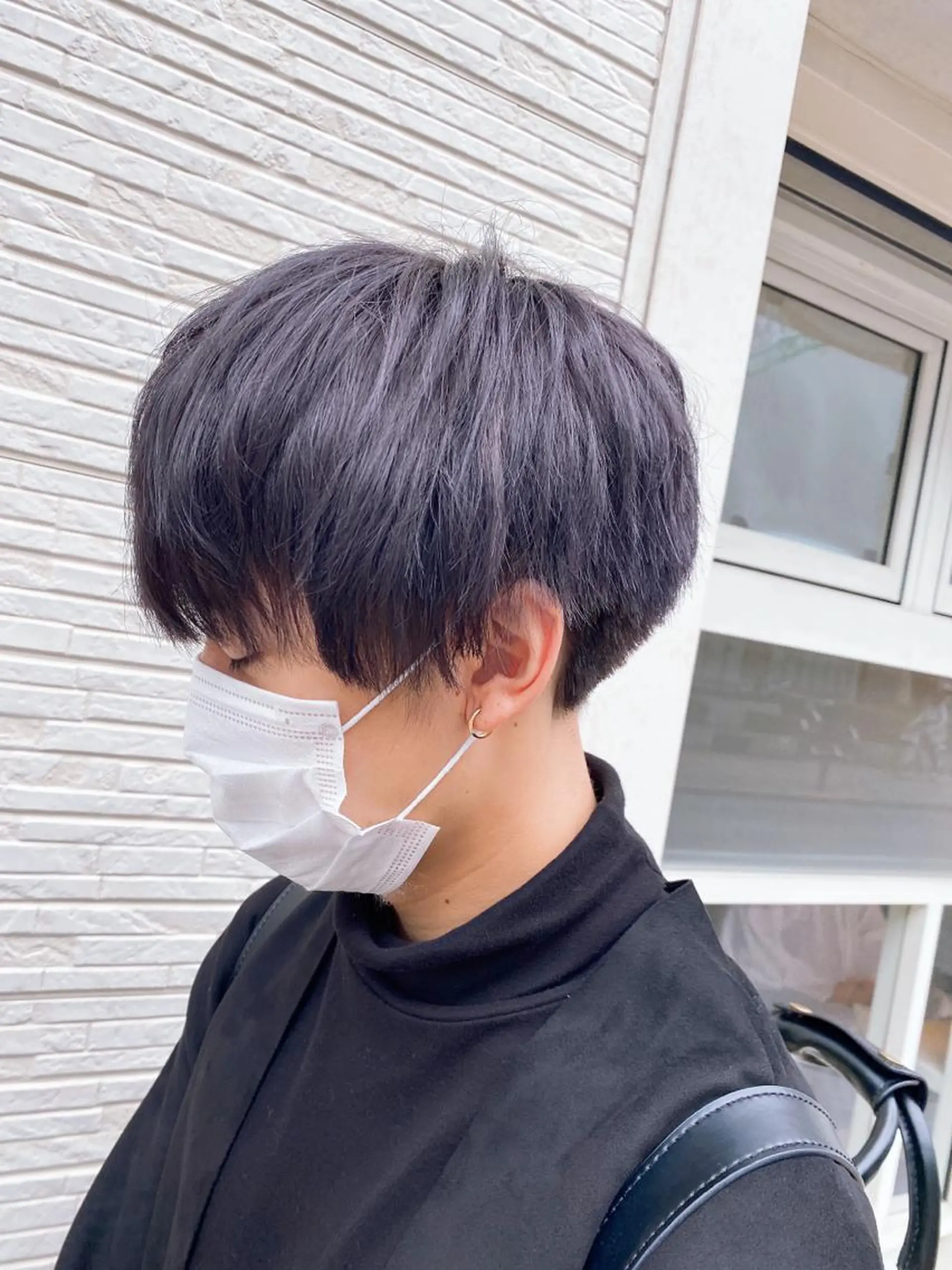 ショート カラー メンズ 黒髪 ブルーカラー ブルーブラック カット パーマ kaho🧸 / 大人styleのヘアスタイル