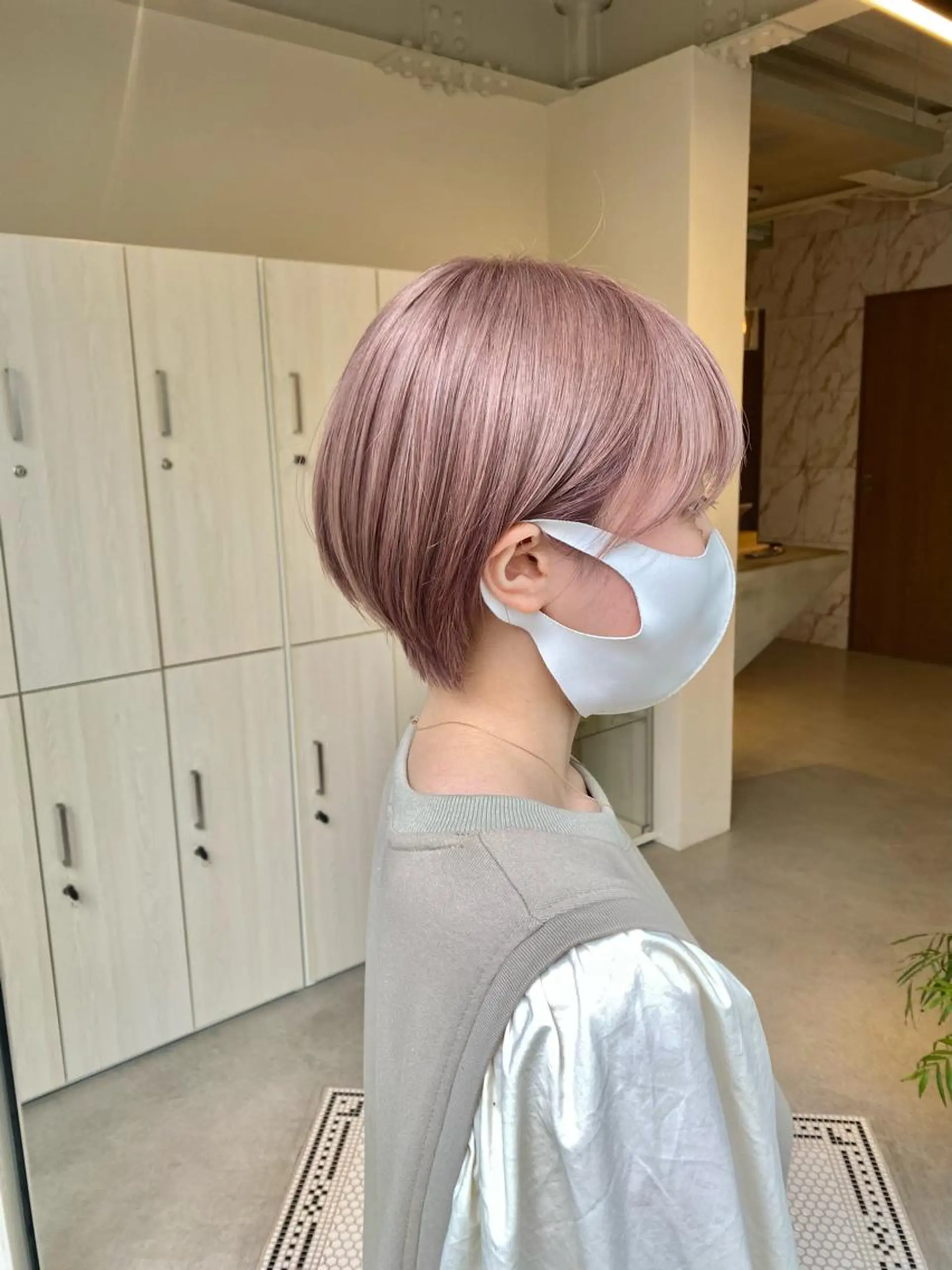 ショート カラー ベージュカラー ピンクカラー ピンクベージュ Masena所属・〰️中川 慎之介〰️のヘアスタイル