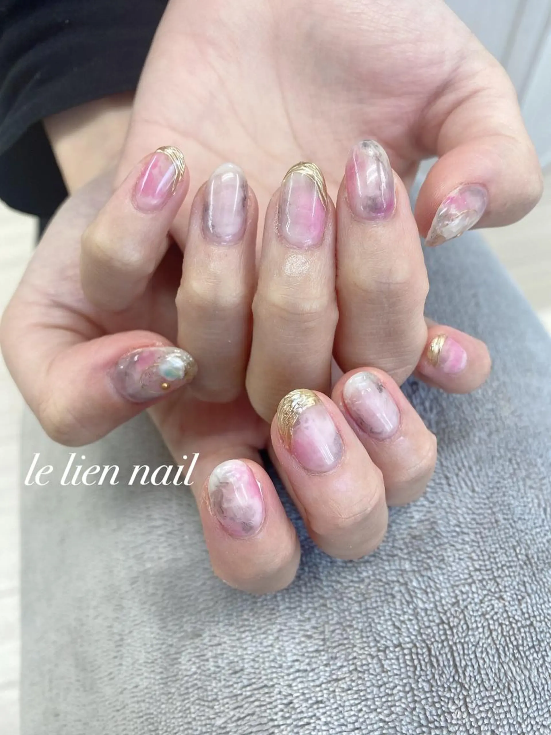 ネイル クリアネイル ニュアンスネイル ハンドネイル le lien nailのネイルデザイン