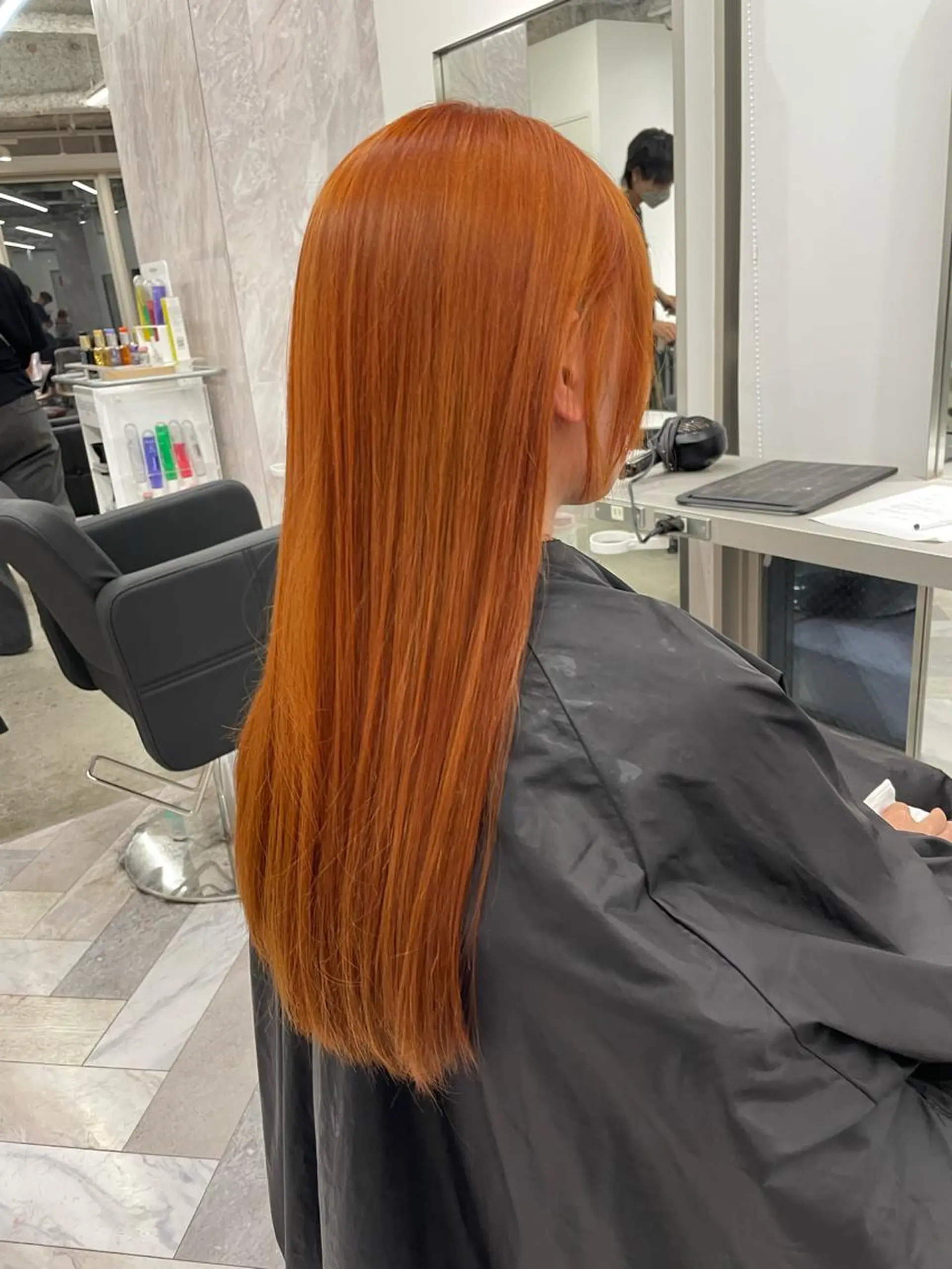ロング カラー ヘアアレンジ ブラウンカラー オレンジ オレンジブラウン カット ヘアカラー トリートメント 🎗秋山勇 /三宮指名No.1のヘアスタイル
