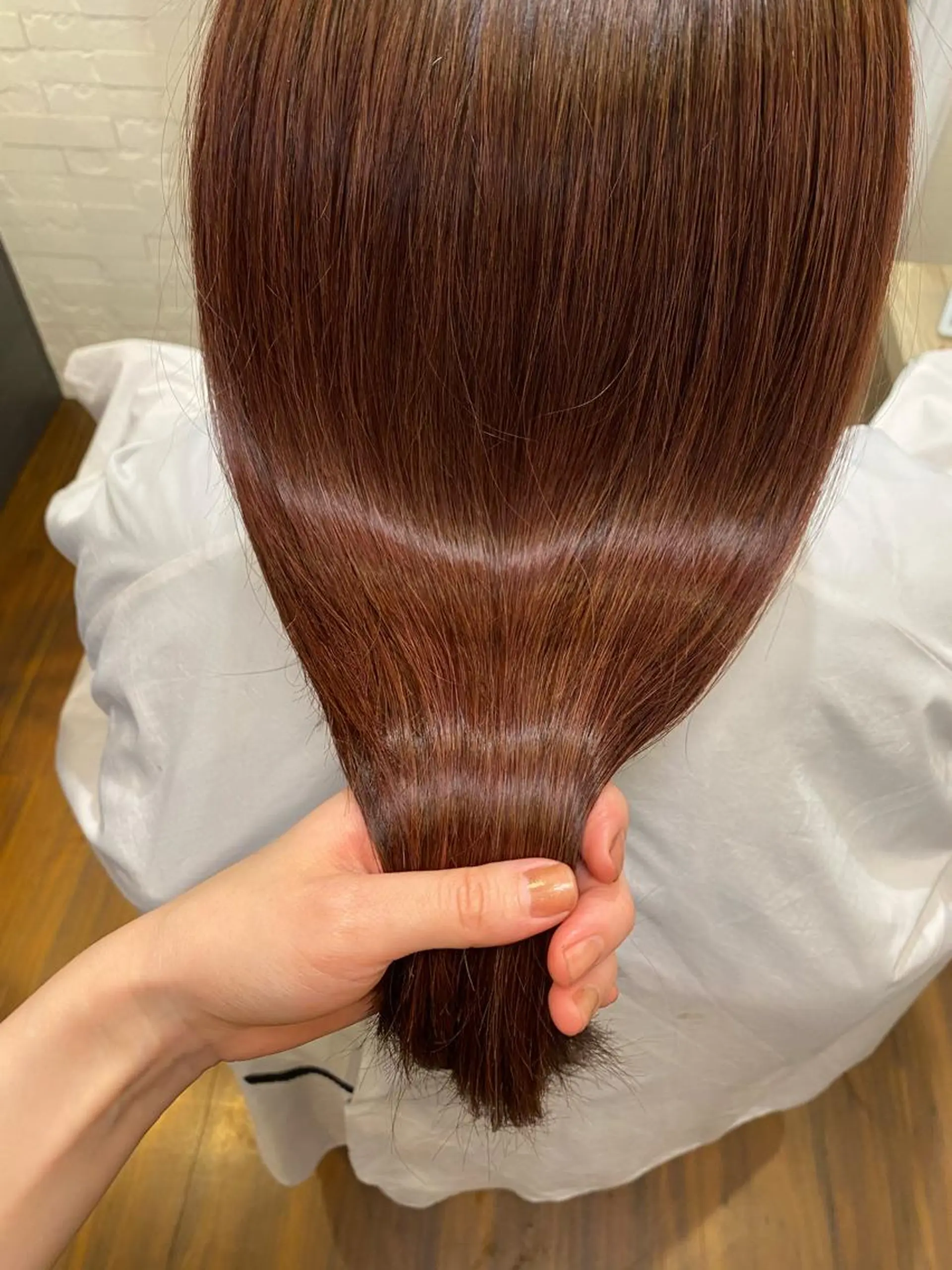 ロング カラー ベージュカラー ブラウンカラー ピンクカラー ピンクベージュ カット ヘアカラー トリートメント 桑原 菜摘のヘアスタイル