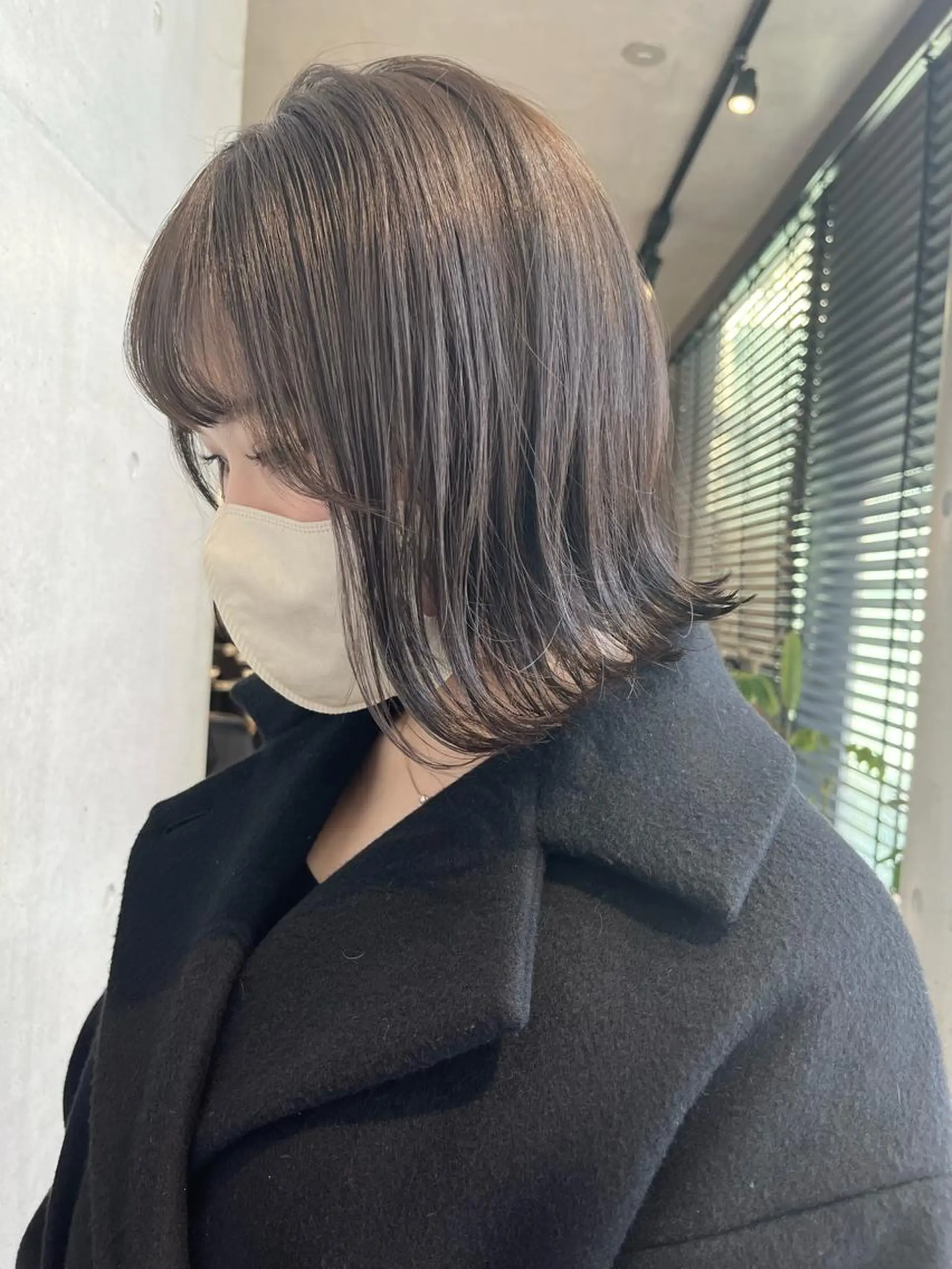 ミディアム カラー パーマ ヘアアレンジ 透明感/オリーブ/ グレージュ/YUKAのヘアスタイル