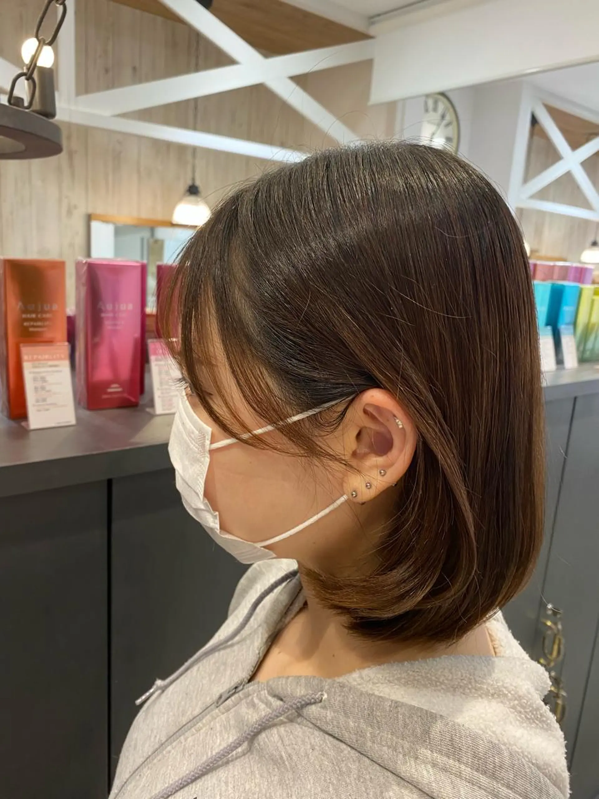ミディアム ボブ 韓国風ヘア 柴田 枝利子のヘアスタイル