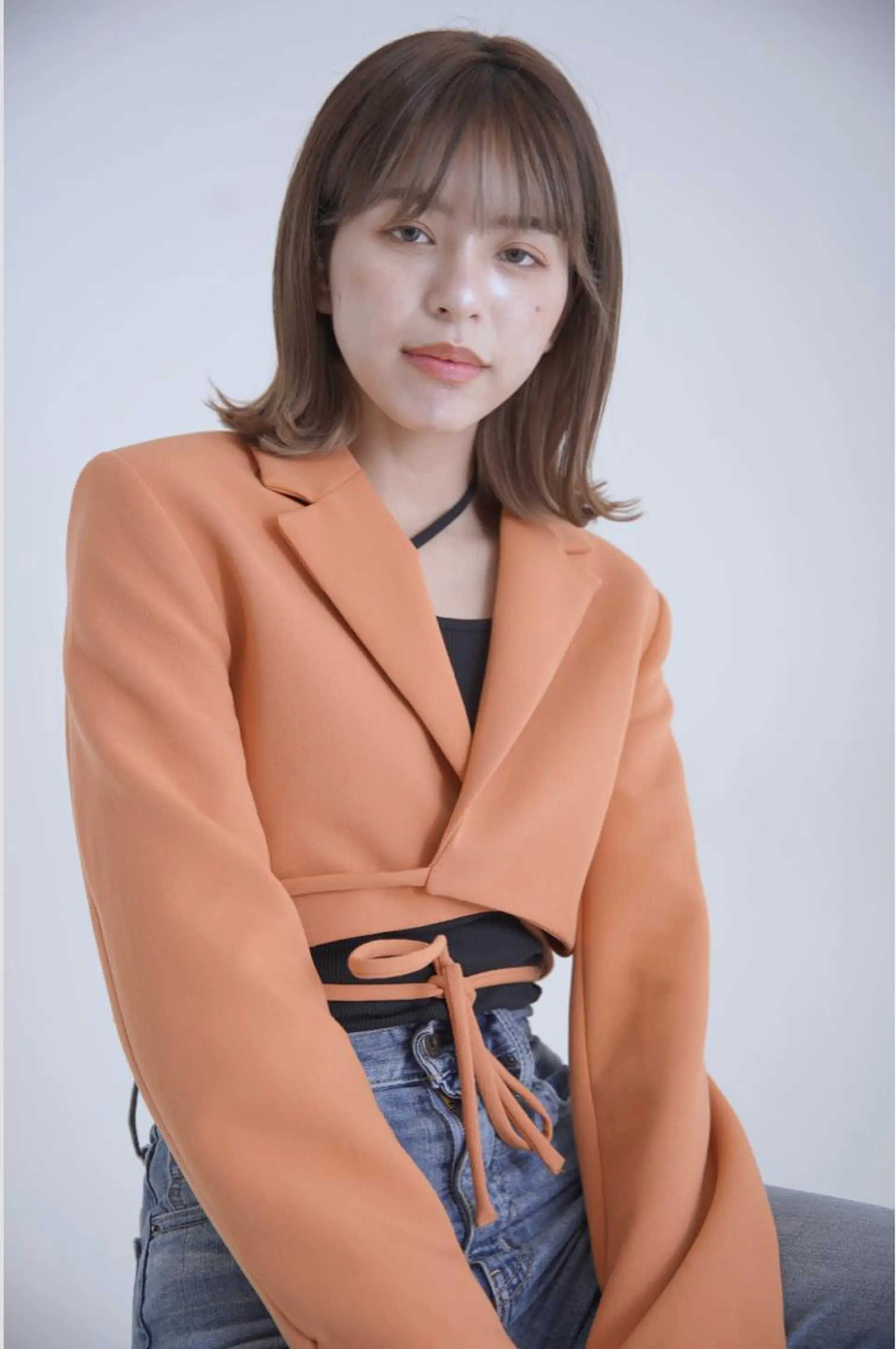 ミディアム カラー カット ヘアカラー ベージュ/インナー カラー🤍Rieのヘアスタイル