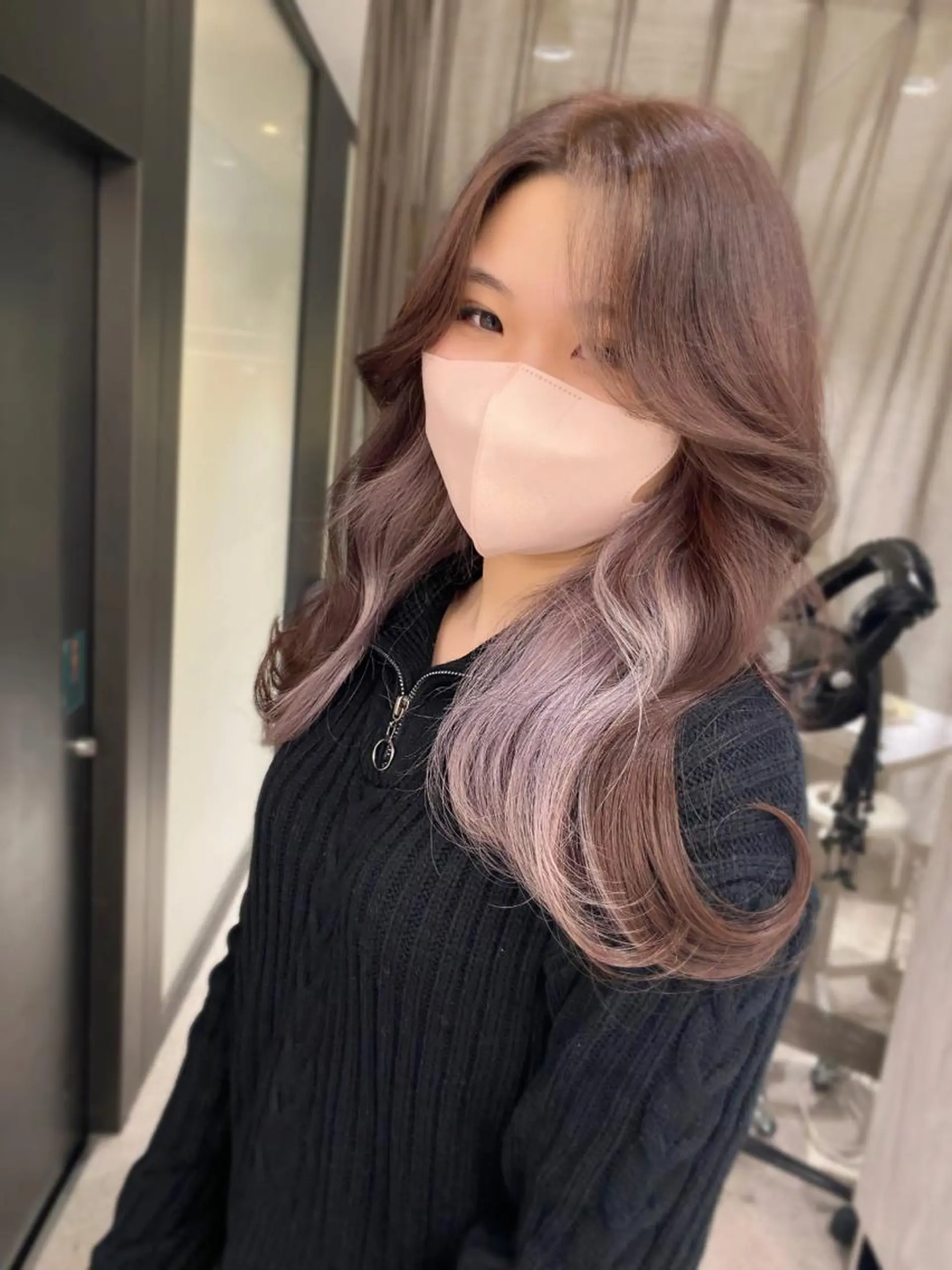 ロング 京都レイヤーカット/ 縮毛矯正/羽柴りくのマツエク・マツパデザイン