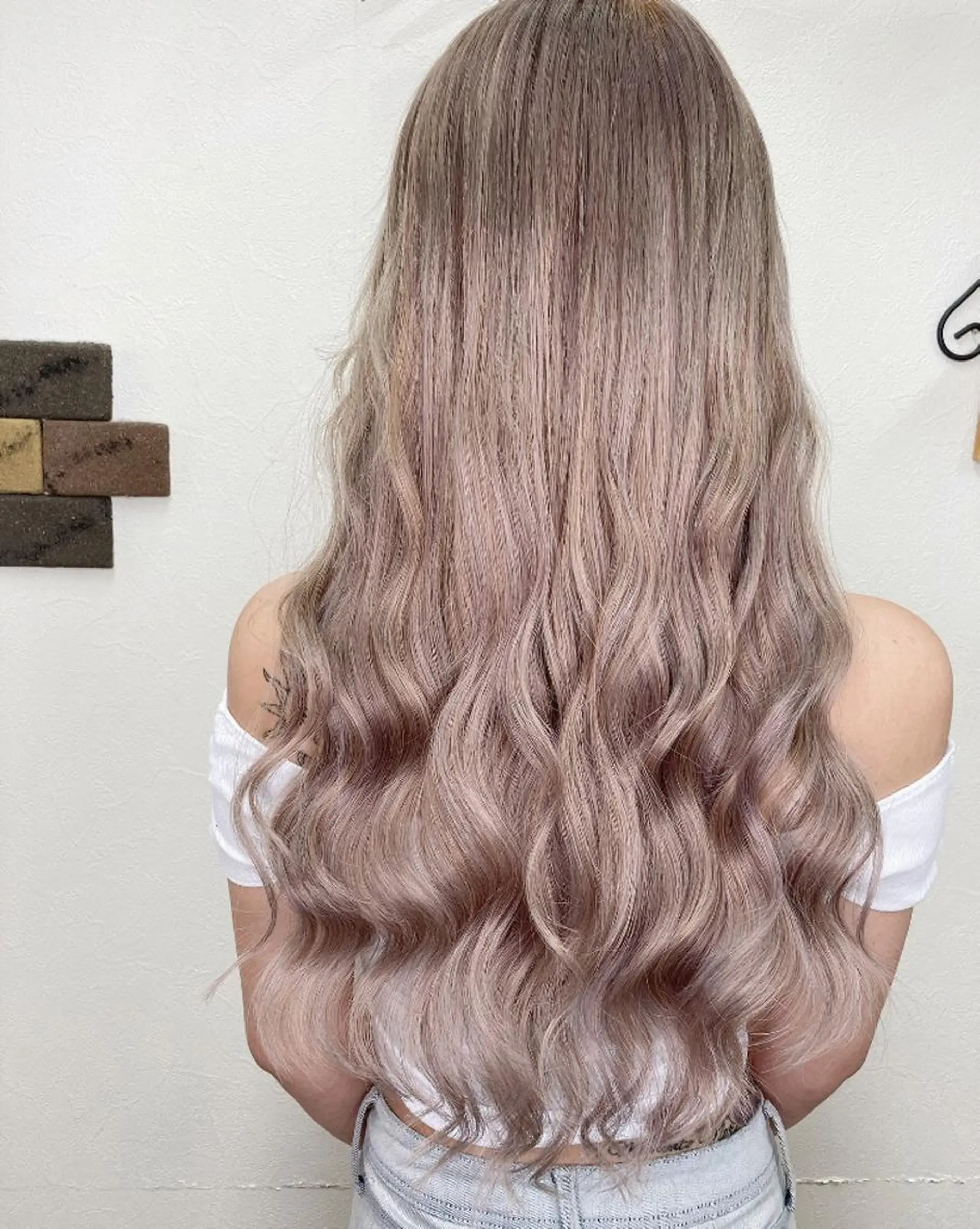 ロング カラー アッシュ グレージュ ヘアカラー トリートメント エクステ KEISUKE/ 池袋✨エクステのヘアスタイル