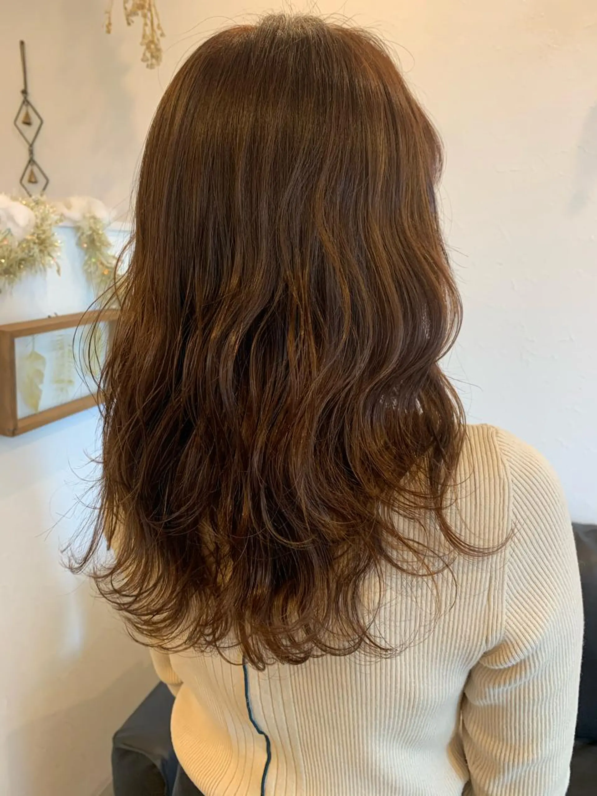 セミロング カラー ブラウンカラー オレンジ レイヤーカット カット ヘアカラー トリートメント m ā l o.🌷 サカモトマイコのヘアスタイル