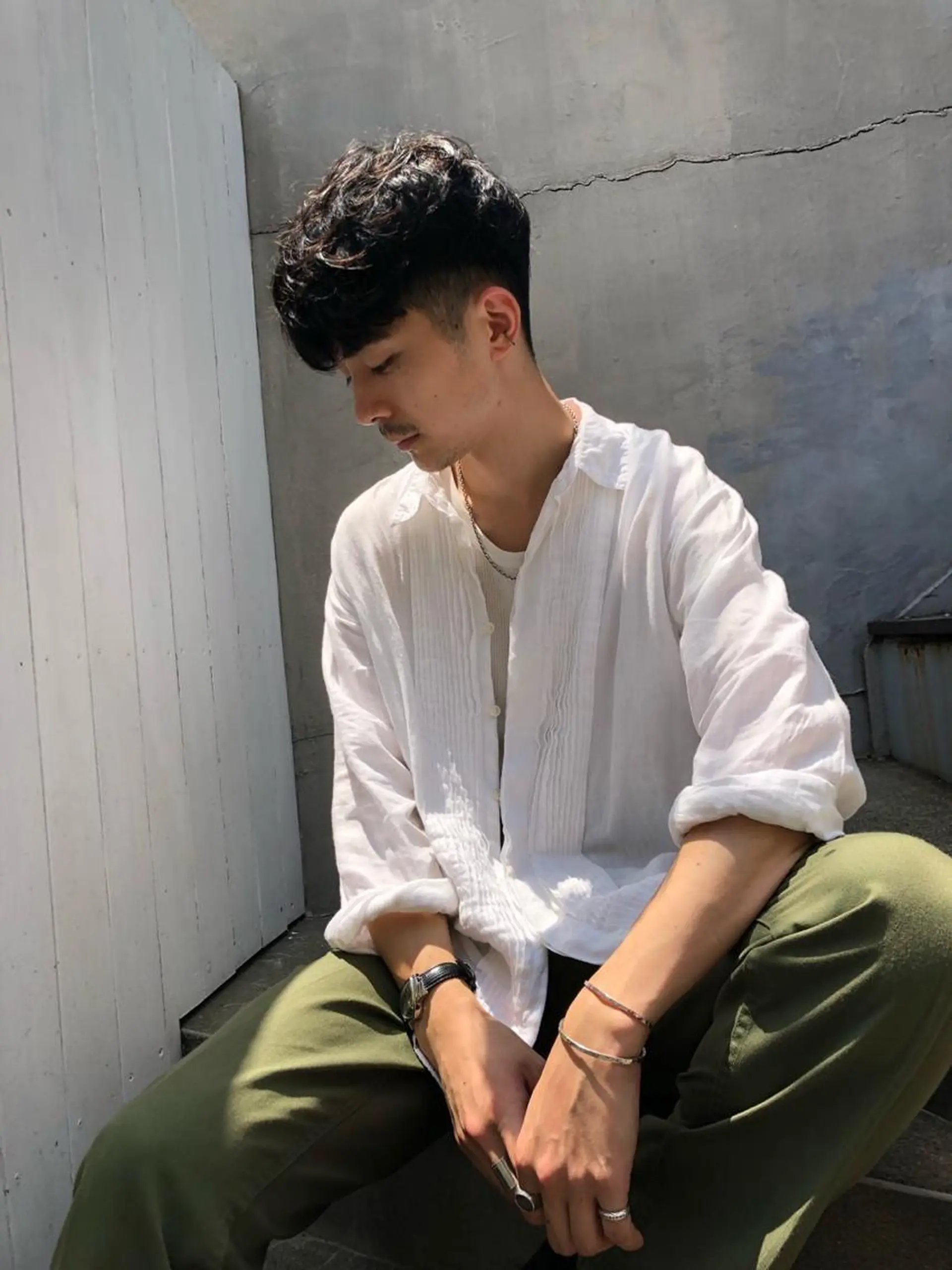 メンズ カット パーマ happy  man 🌸血色カラー🌸のヘアスタイル