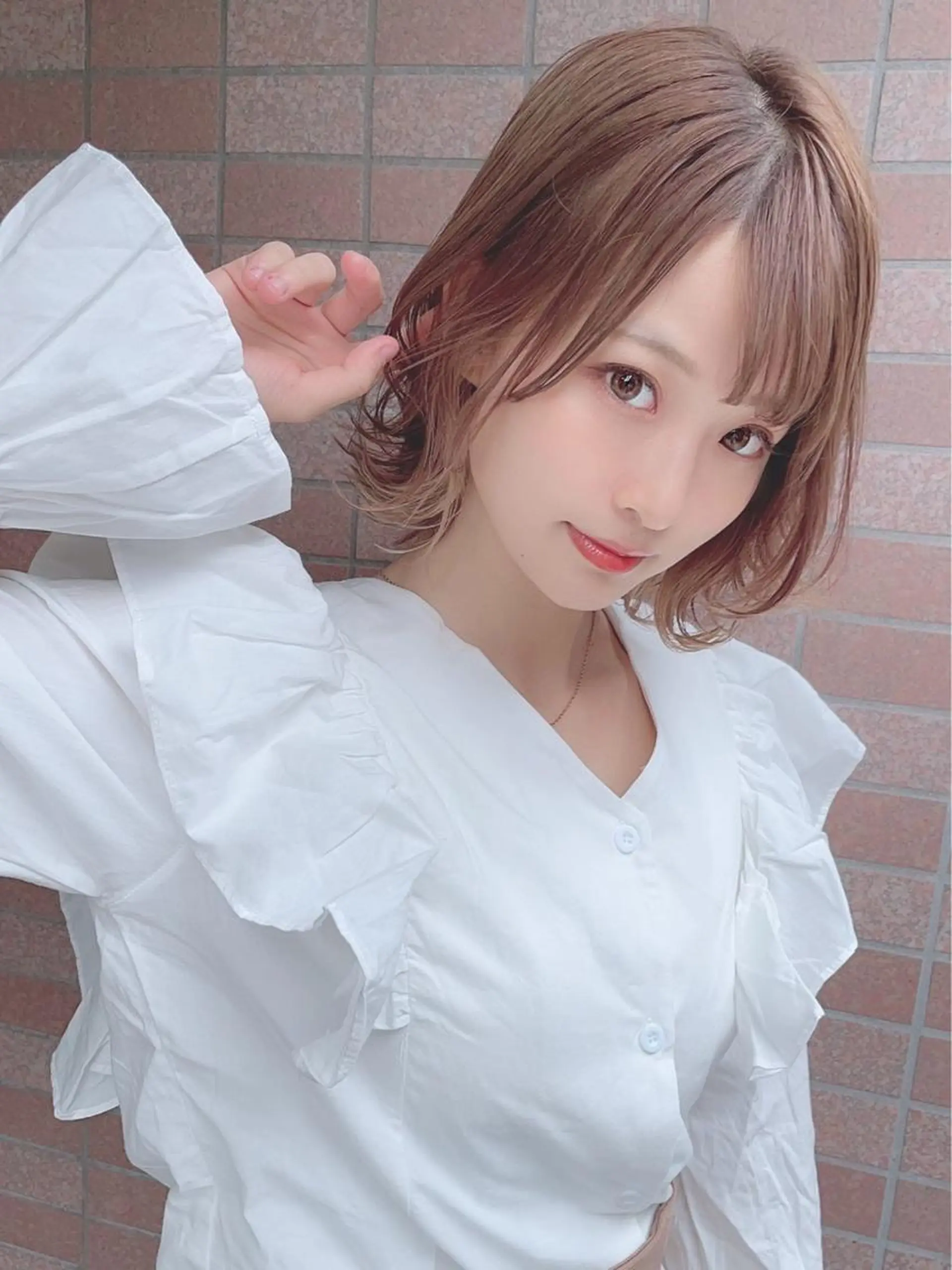 セミロング カラー パーマ ヘアアレンジ 【公式】amble luxe池袋東口💛のヘアスタイル