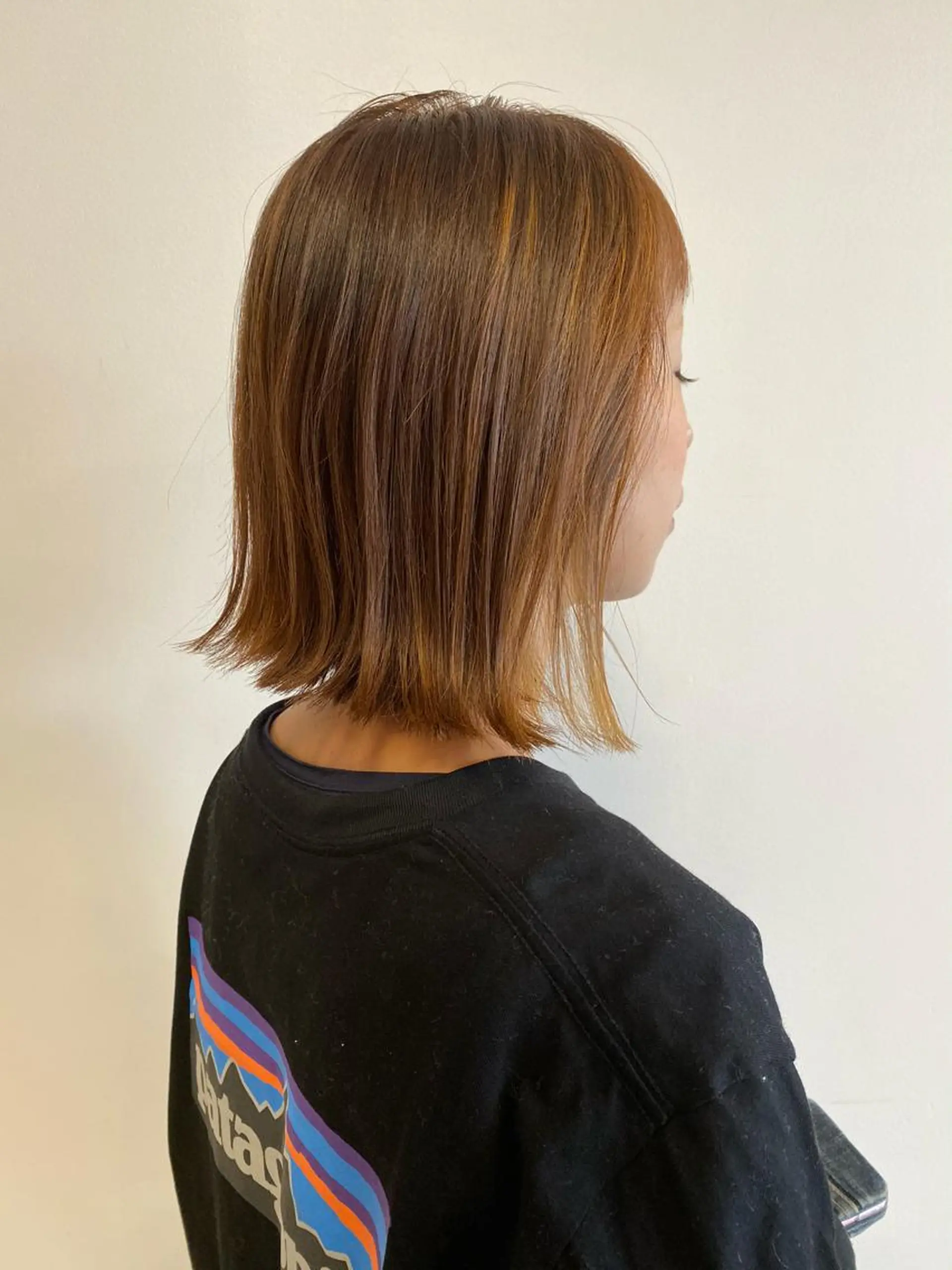 ミディアム カラー ベージュカラー オレンジ オレンジベージュ カット ヘアカラー トリートメント デザインカラー🌈 高木リョウのヘアスタイル