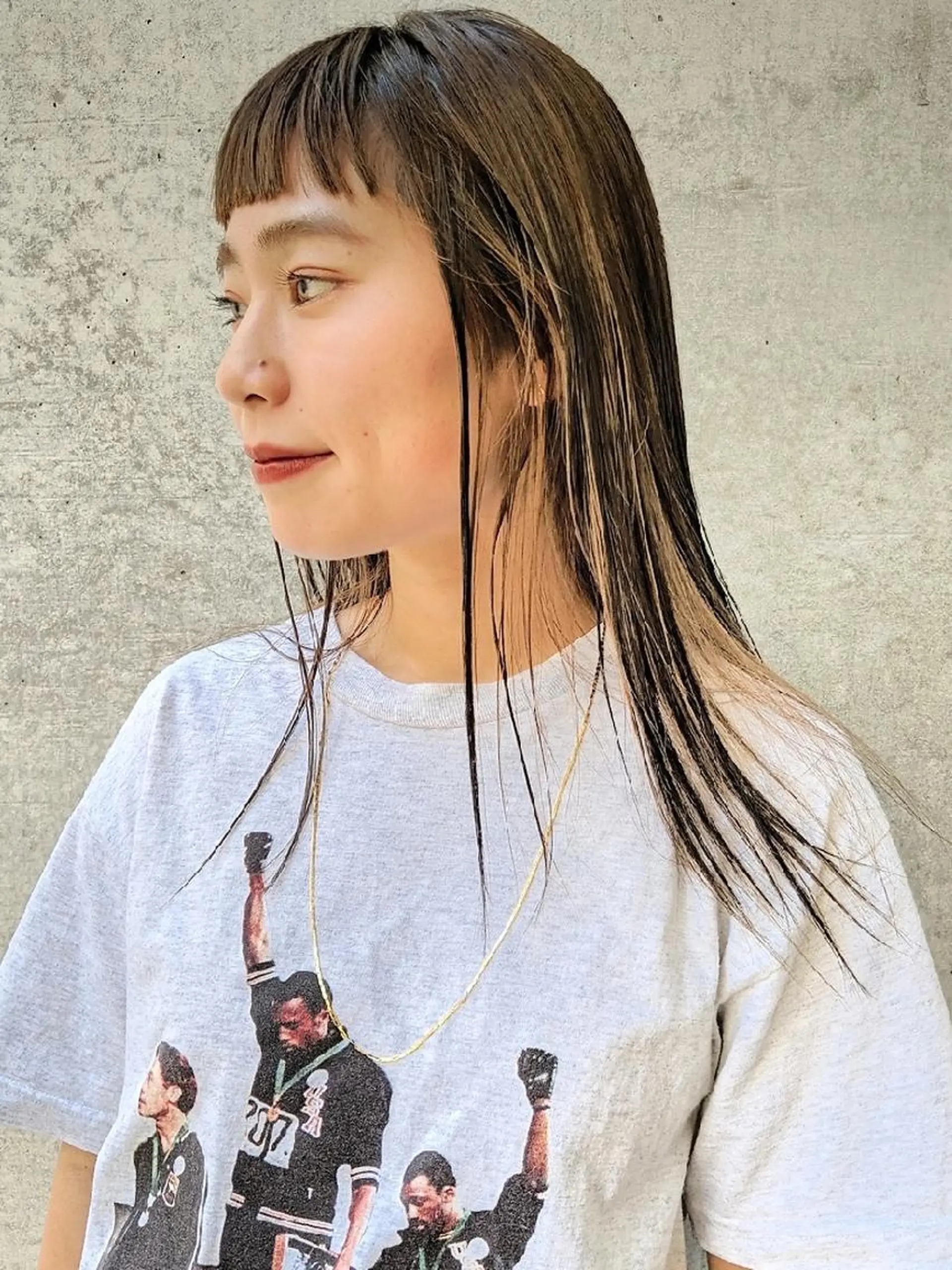 ロング カラー ヘアアレンジ ハイライトカラー ハイライト カット ヘアカラー トリートメント 南堀江 möwen ( メーヴェ )所属・mowen RUIのヘアスタイル