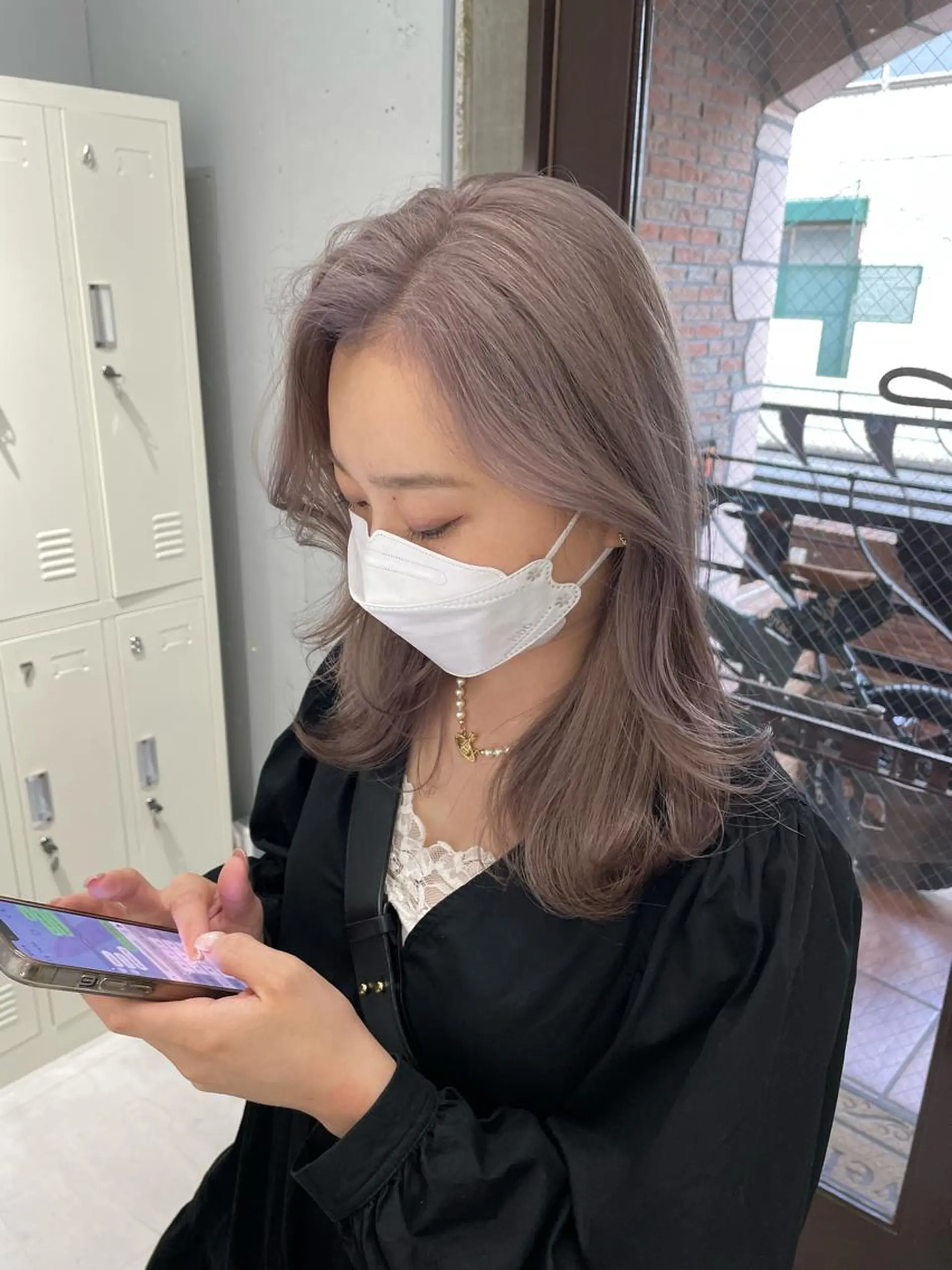 セミロング アッシュ ピンクブラウン パープルカラー ボブ 学生 当日予約大歓迎💕/ Chisatoのヘアスタイル