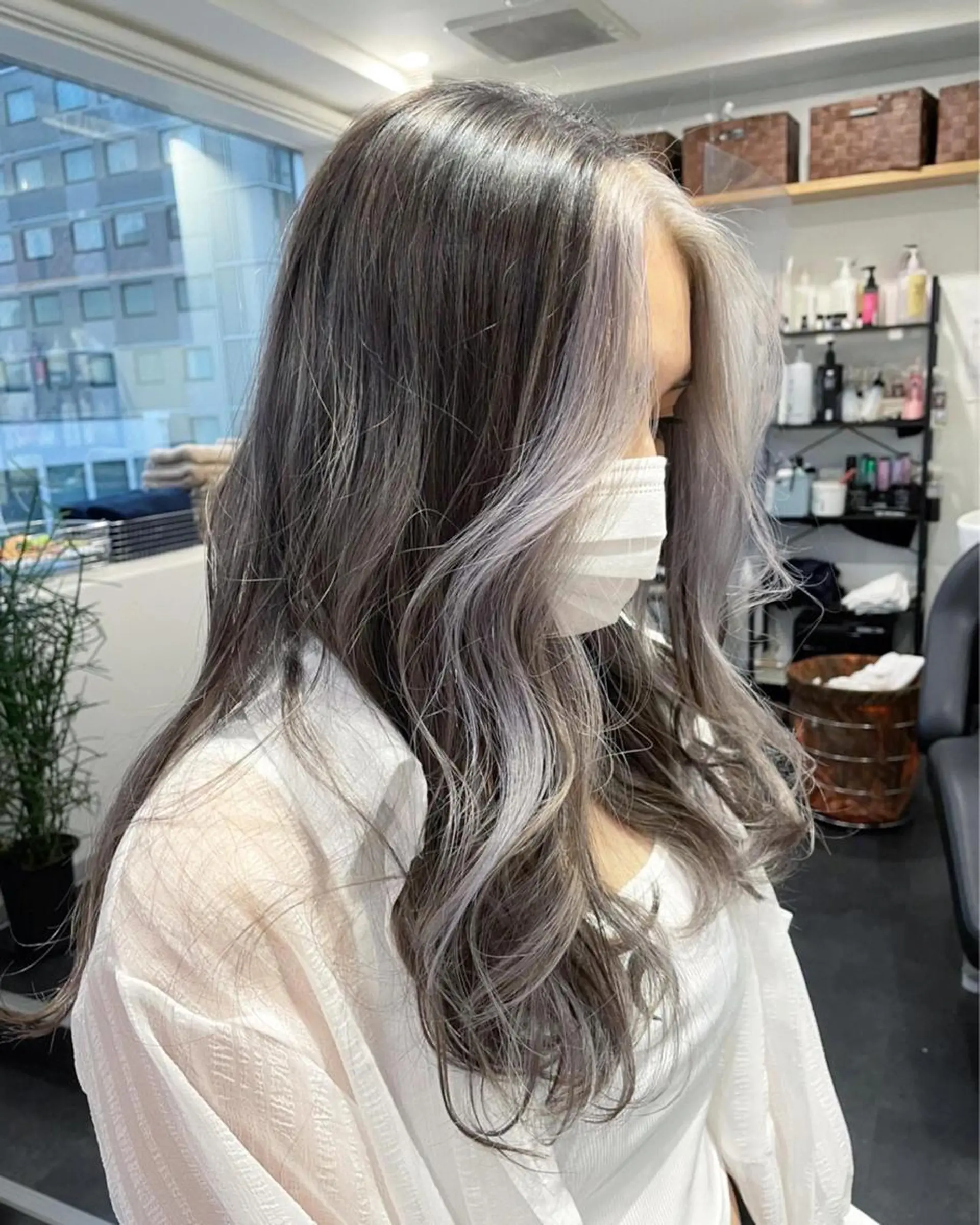 ロング カラー ミストバング  フェイスフレーミング JIL BLAN 京都所属・RU RIのヘアスタイル