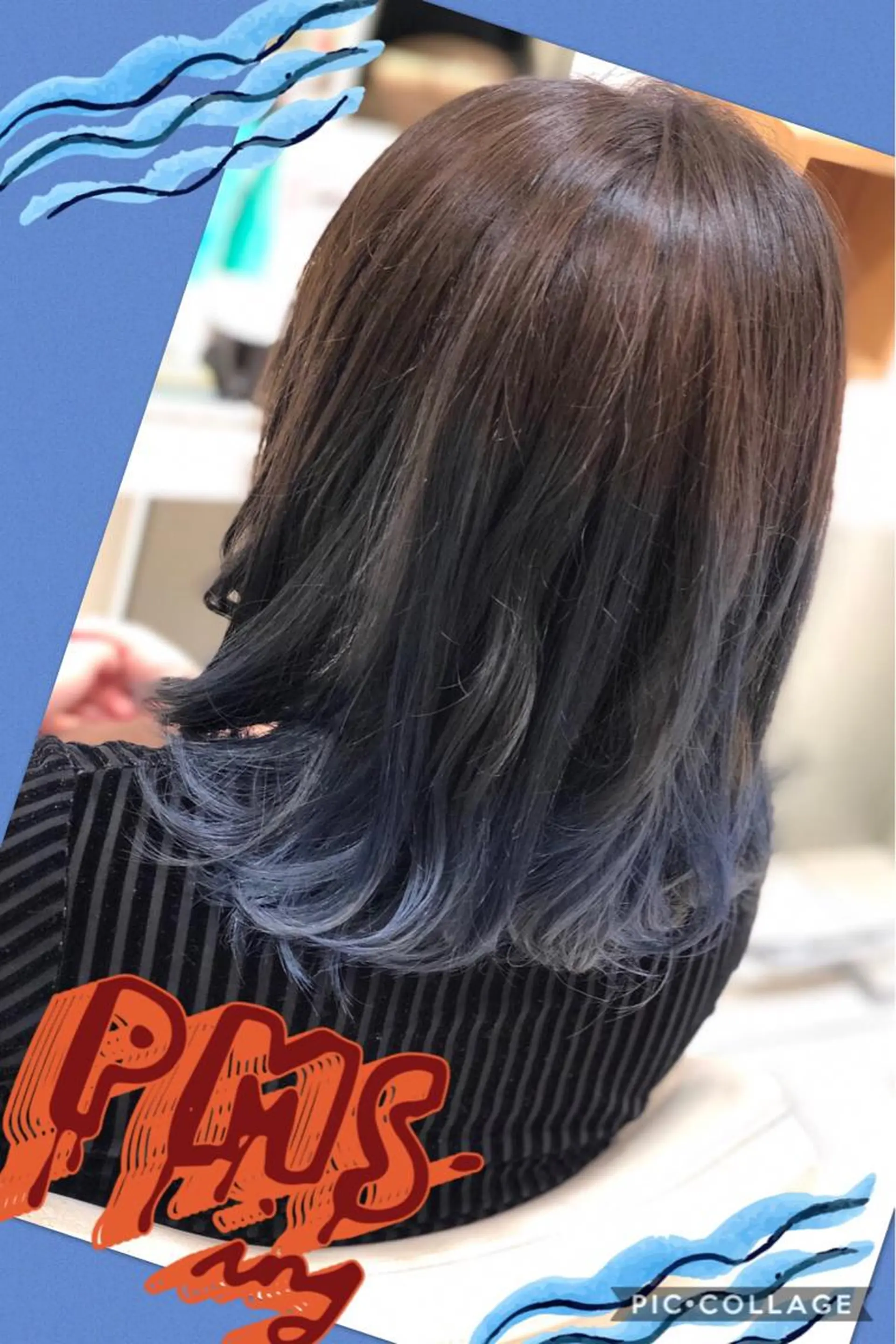 セミロング カラー ブリーチ ブルーカラー ケアブリーチ イルミナカラー ヘアカラー トリートメント ヘアセット 永島 桜のヘアスタイル