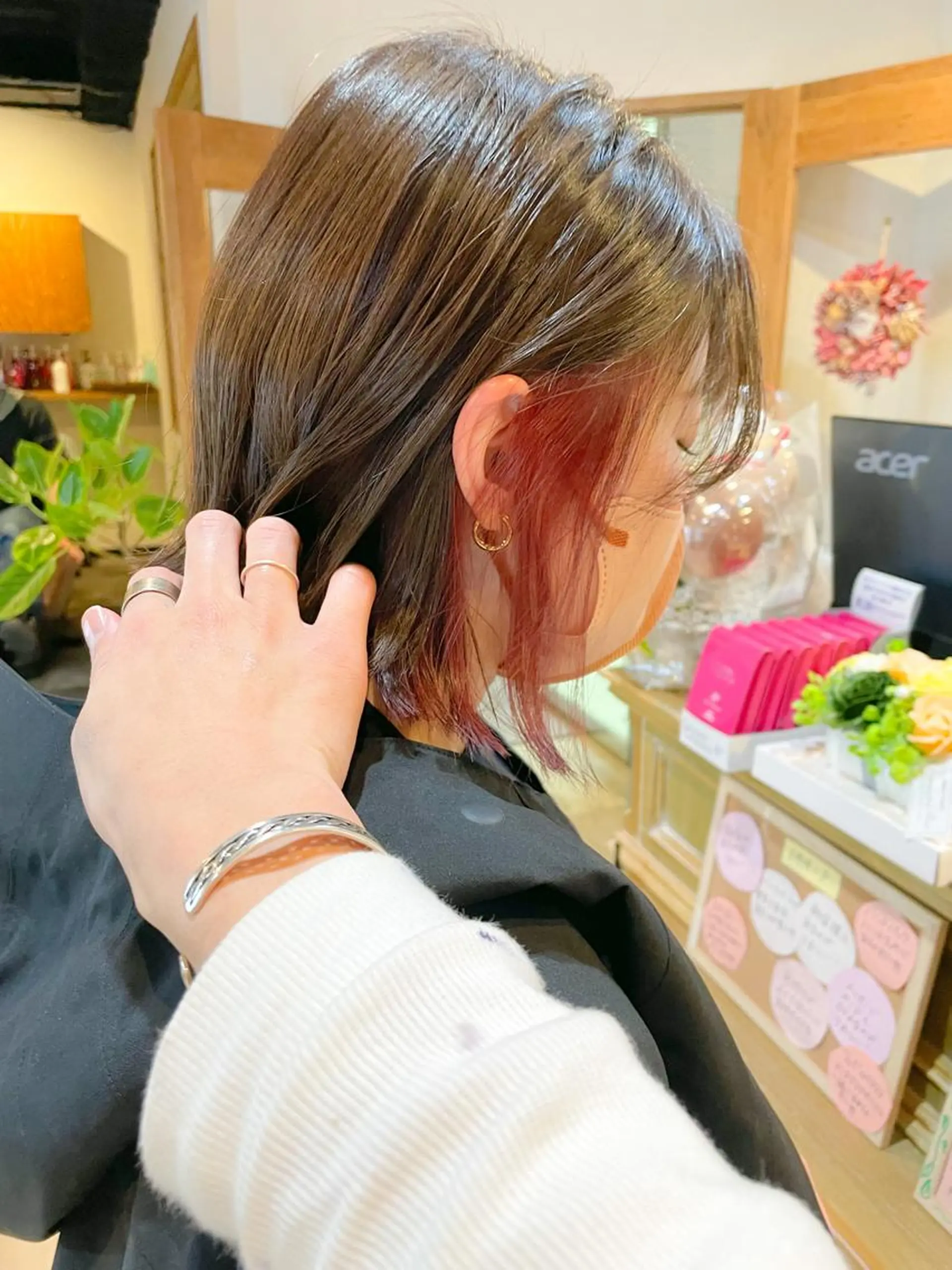 ショート カラー イヤリングカラー 髪質改善/ブリーチ 田代 龍我のヘアスタイル