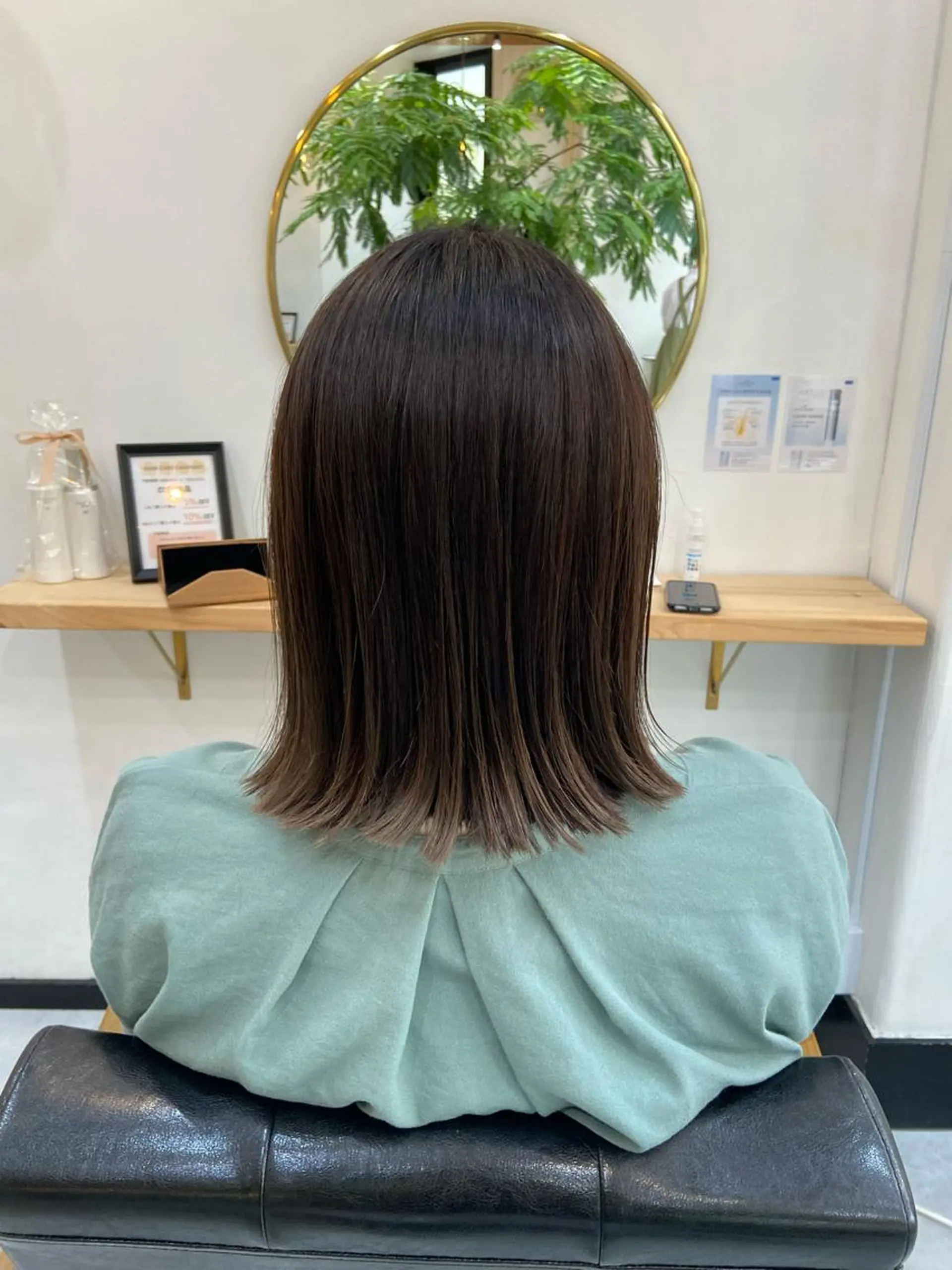 ミディアム カラー カット ヘアカラー トリートメント 田中 あやなのヘアスタイル