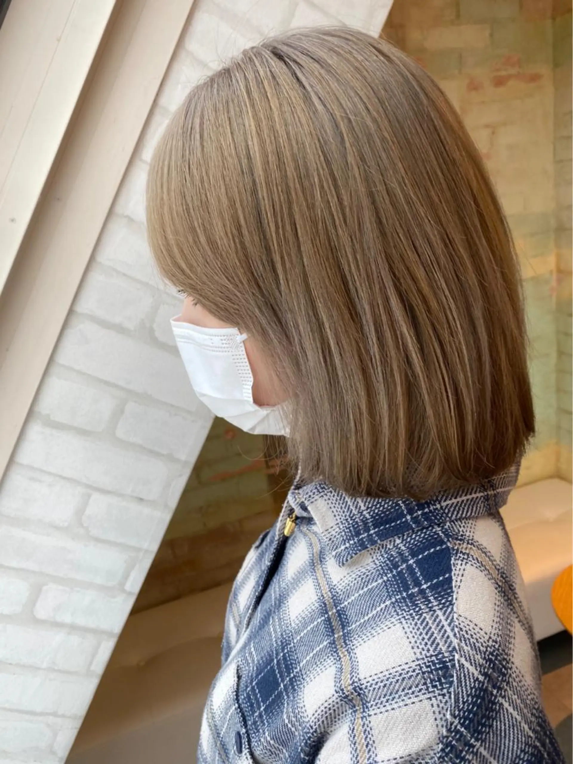 ミディアム カラー ベージュカラー ミルクティーベージュ ヘアカラー YUNA ユウナのヘアスタイル