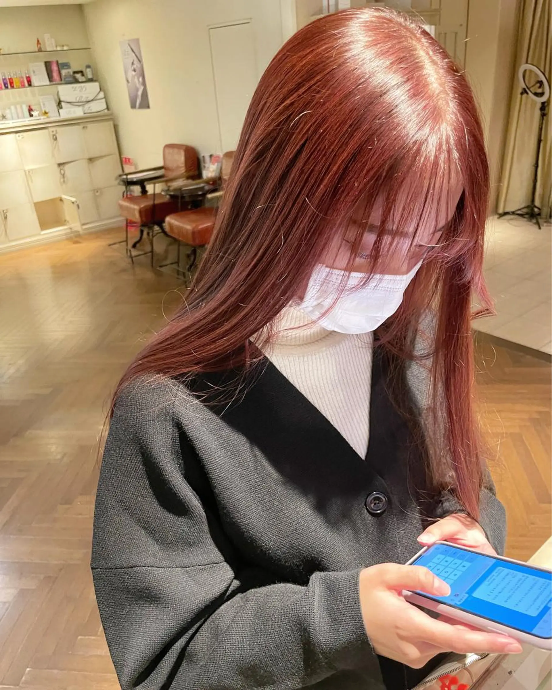 ロング カラー ぱつっとボブ 古家 佑真のヘアスタイル