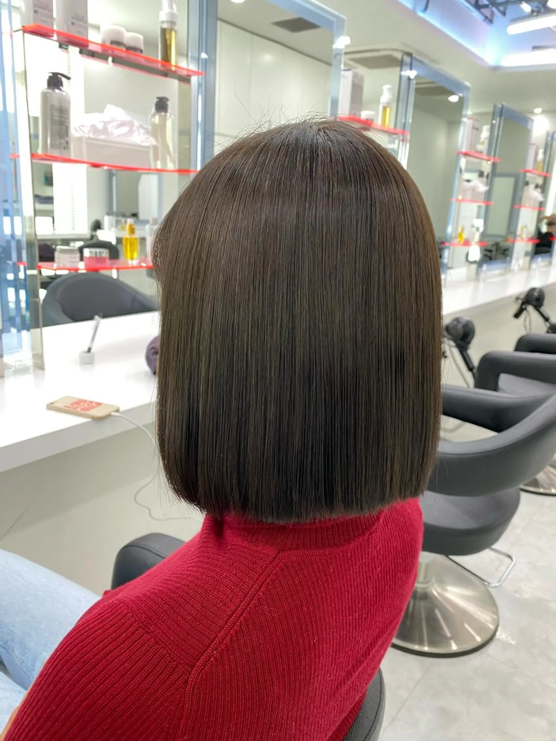 ミディアム カラー カット 🌼リナ🌼赤み消し オリーブ/ブラウンのヘアスタイル