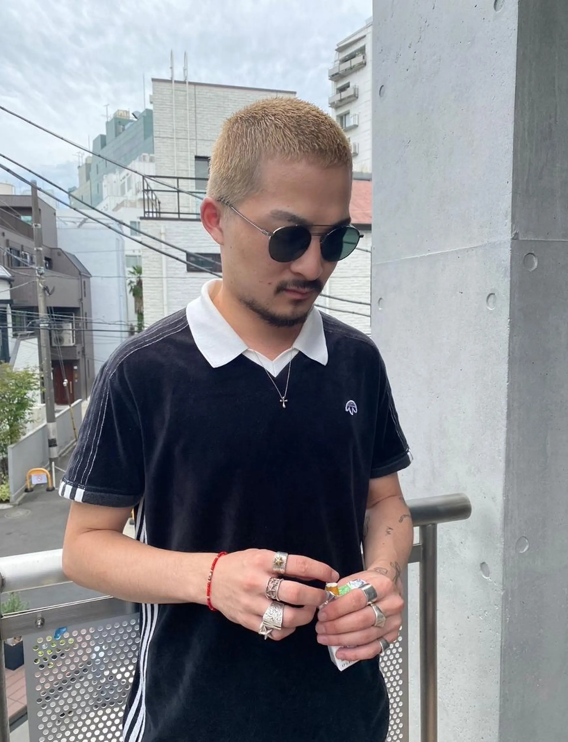 メンズ カット ヘアカラー 山影✨バレイヤージュ ハイライト✨メンズ◎のヘアスタイル