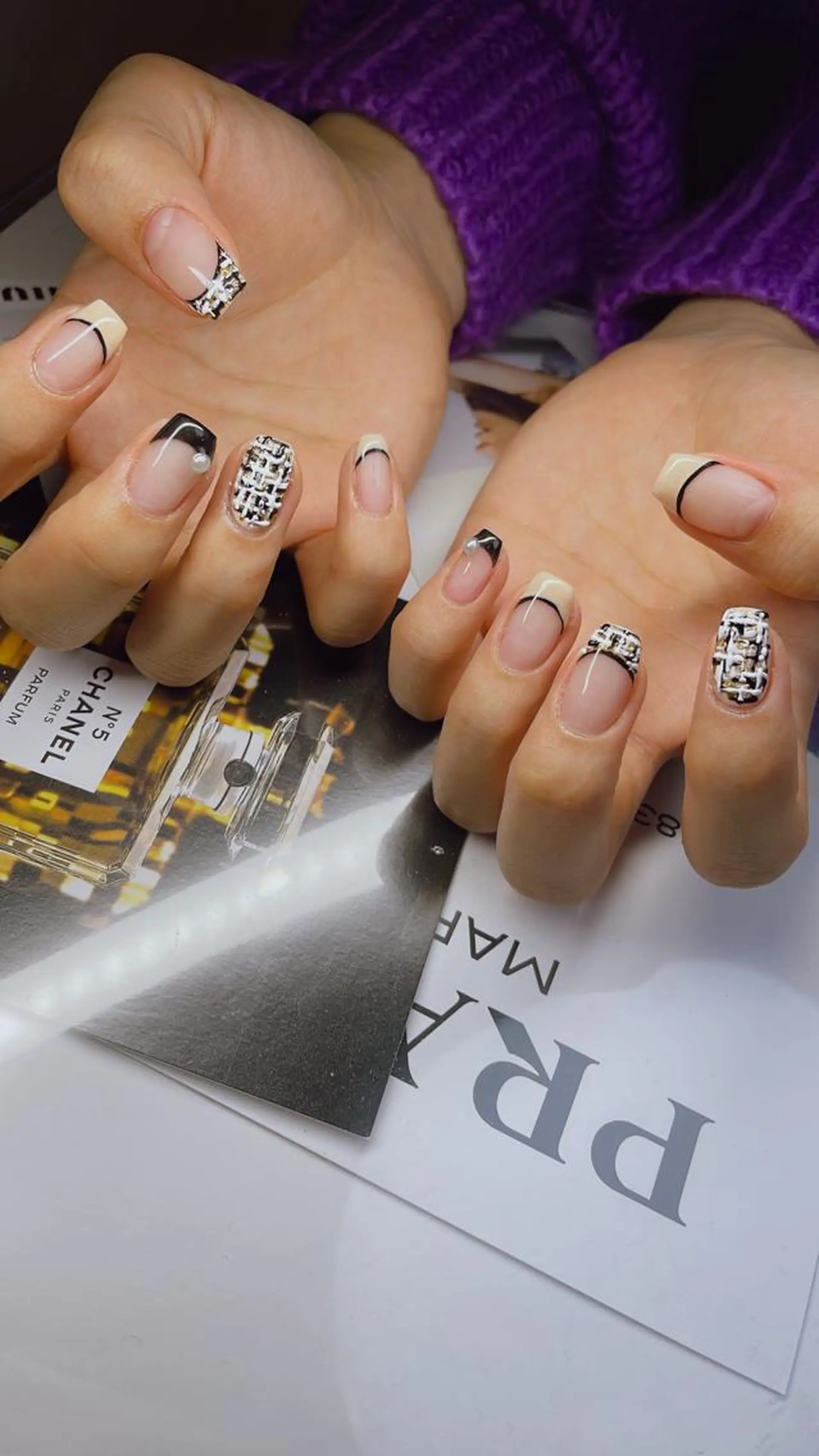 ネイル ツイードネイル ハンドネイル LaLa Peach 福岡のマツエク・マツパデザイン