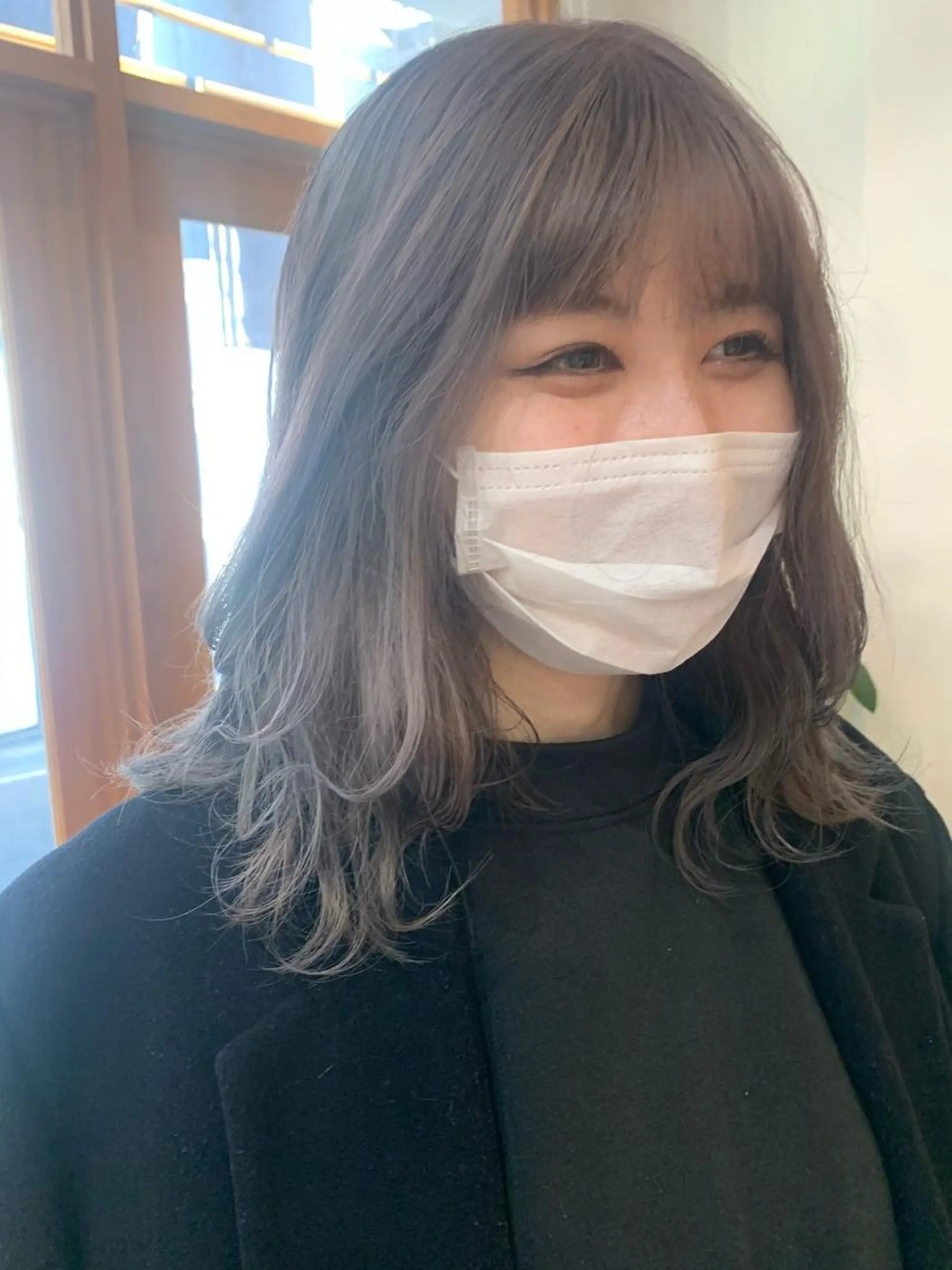 ミディアム カラー ブリーチ ケアブリーチ ラベンダーカラー ラベンダーグレー 中目黒🌼 🌼ハナのヘアスタイル