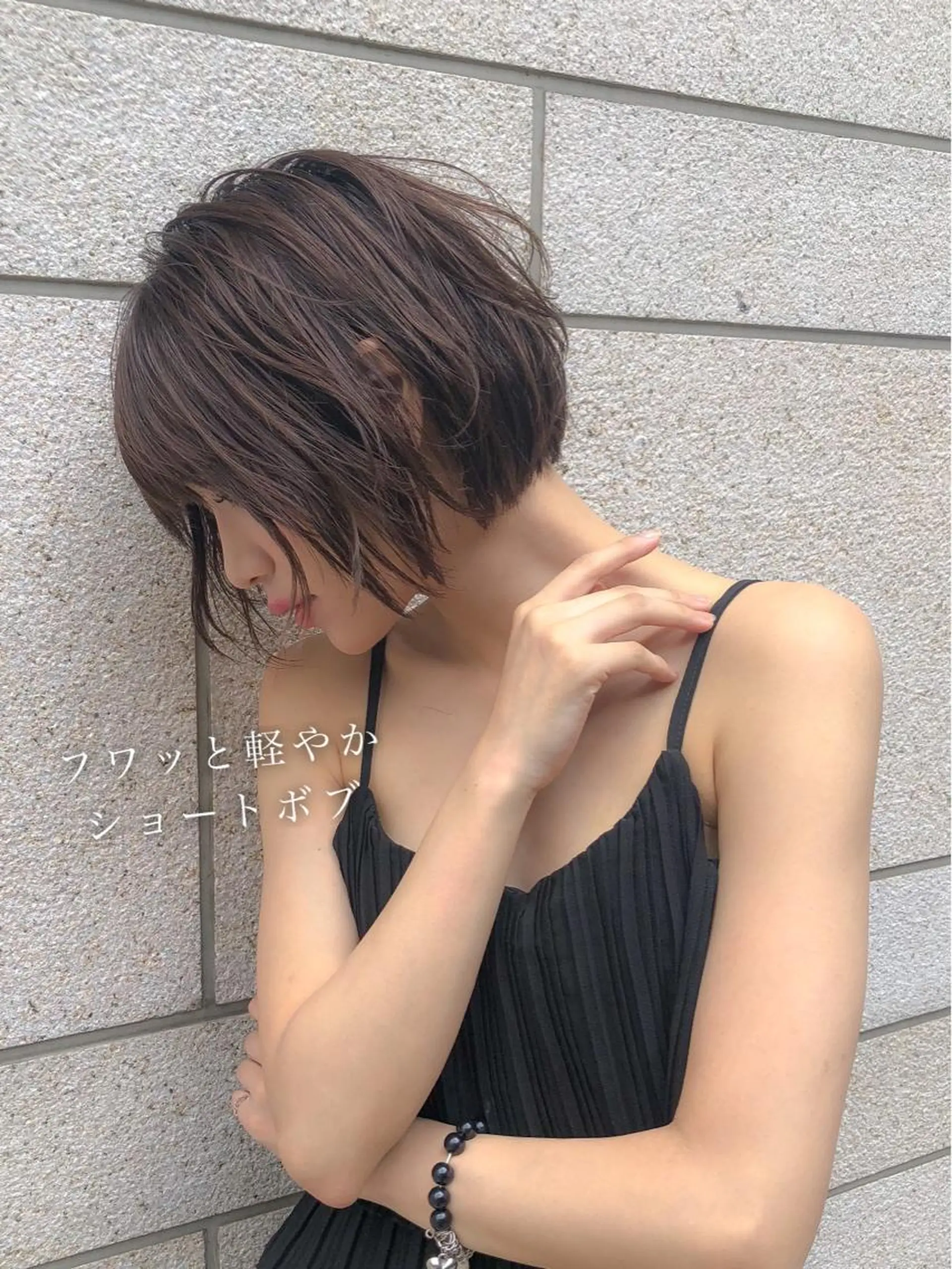 ショート カラー ウルフレイヤー&ボブ ✨透明感ベージュ中野のヘアスタイル